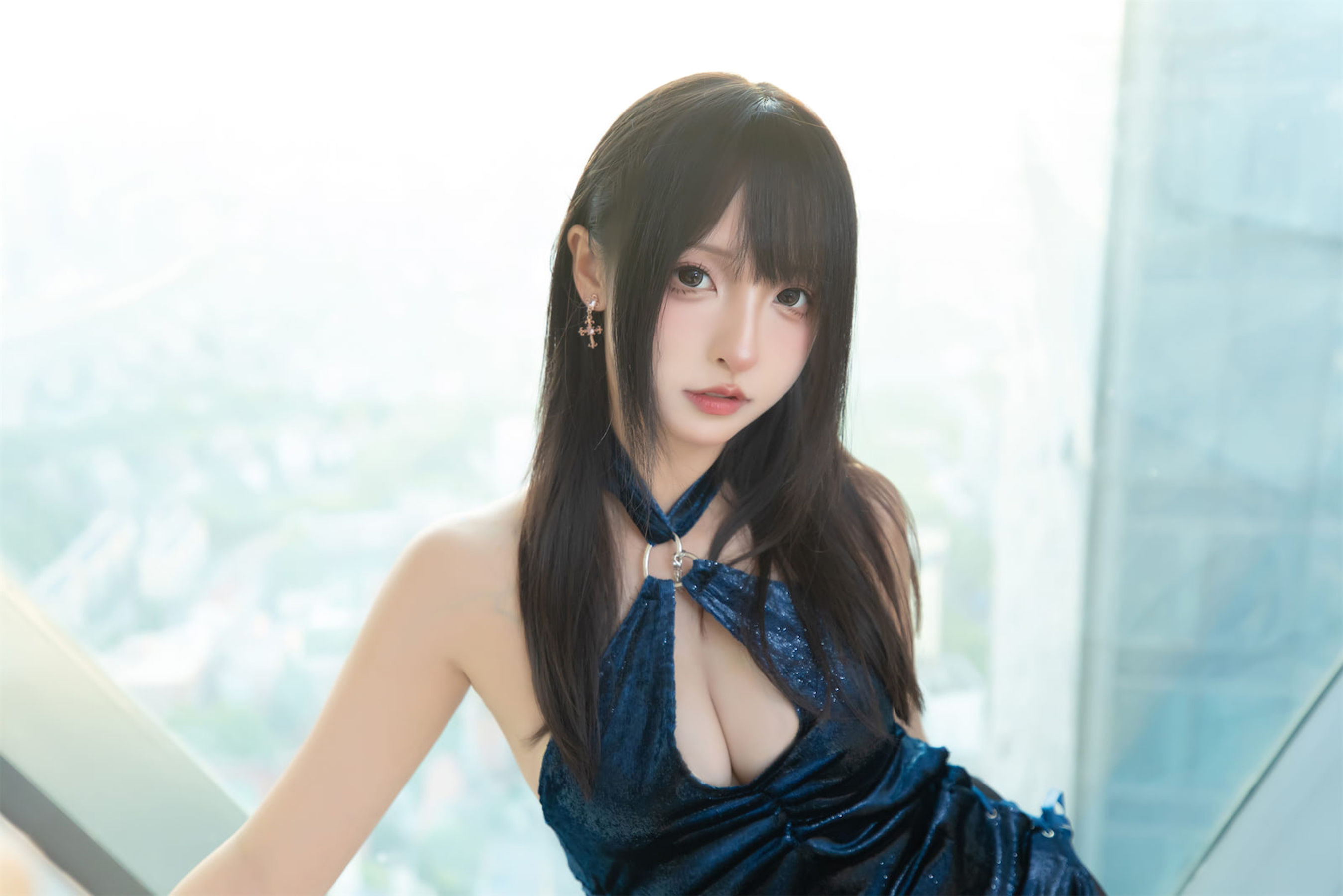 萝莉神楽板真冬 之蓝衣旗袍
