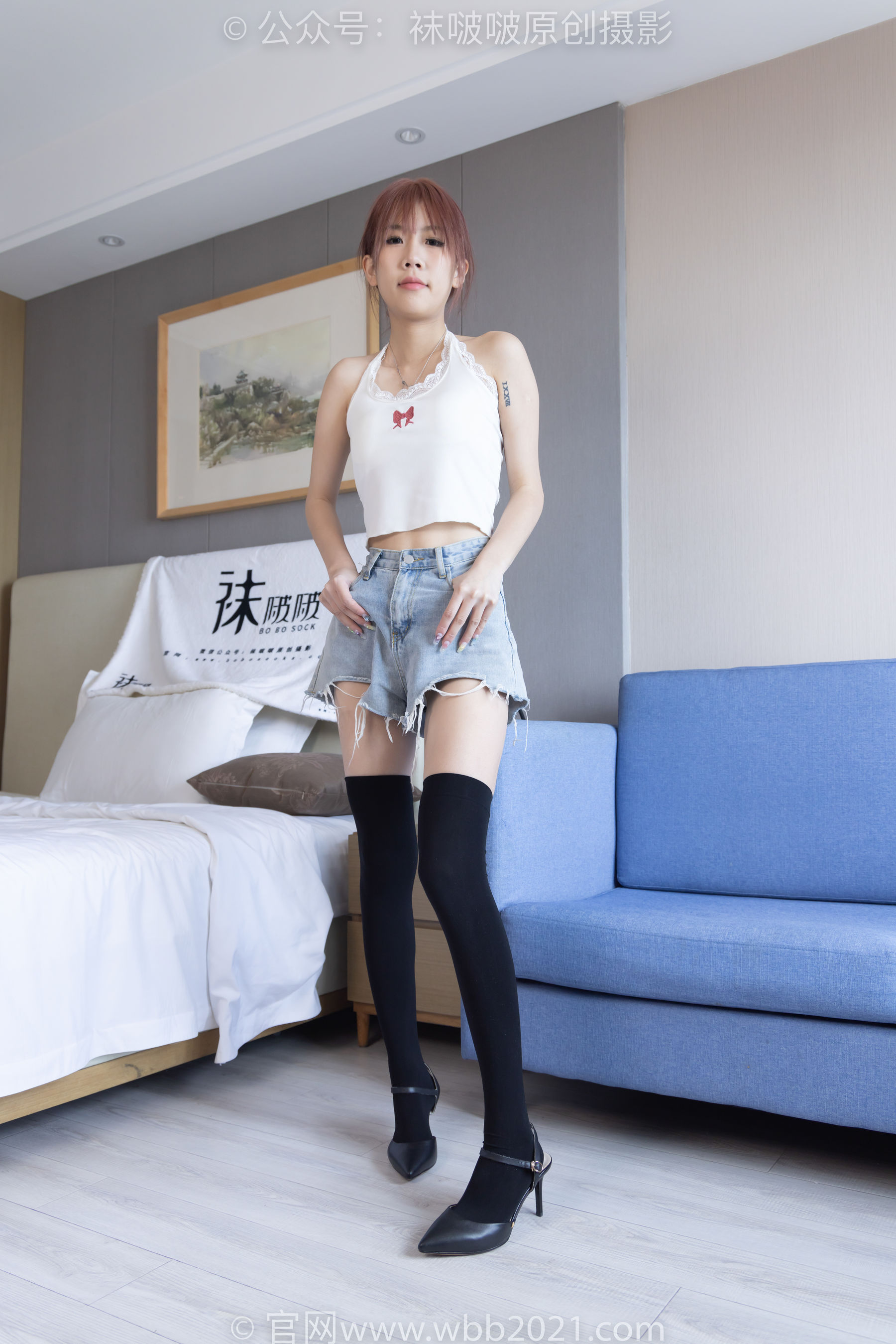 BoBoSocks袜啵啵 No.264 果冻 -高跟鞋、贝壳头板鞋、黑丝大腿袜、白丝大腿袜