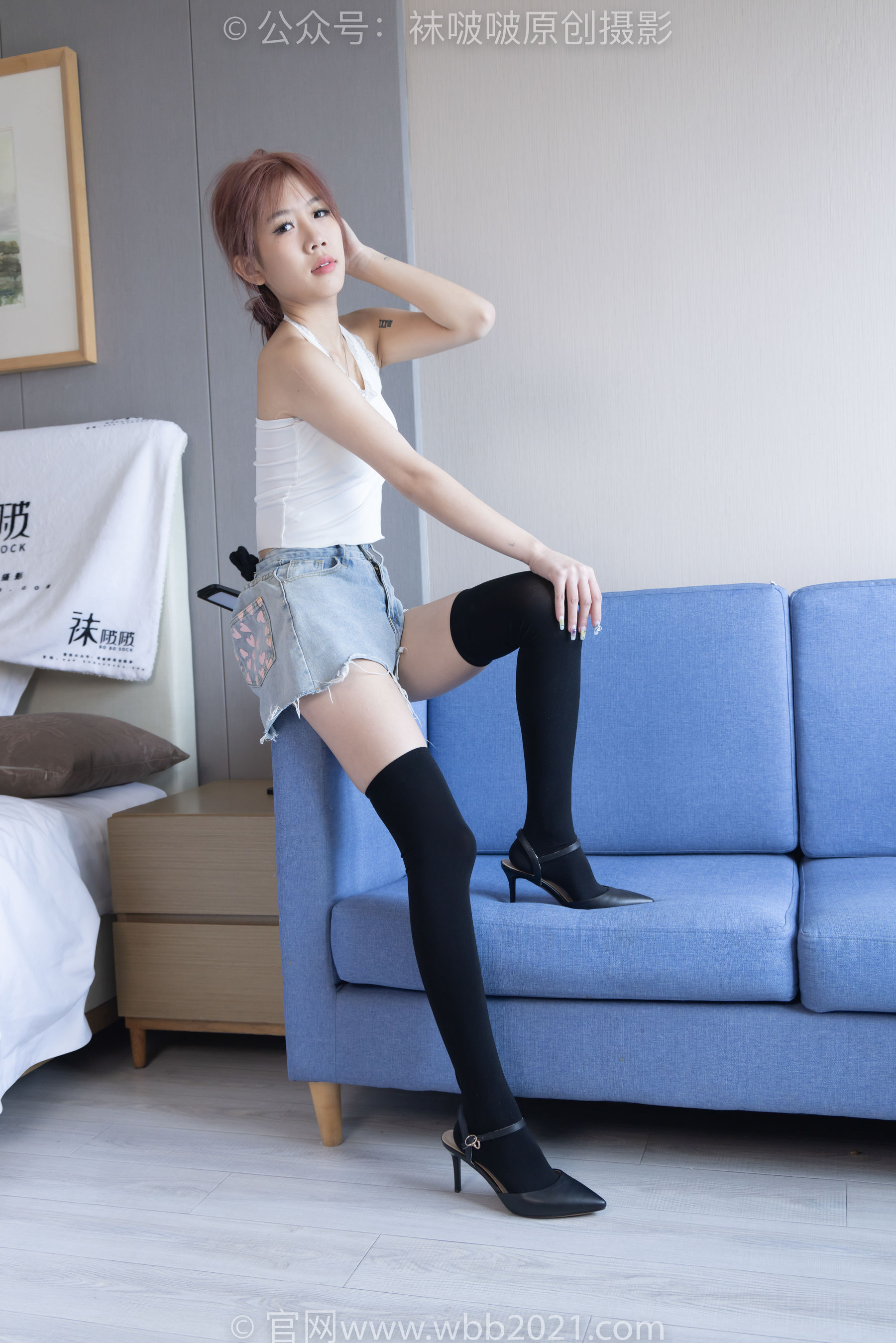 BoBoSocks袜啵啵 No.264 果冻 -高跟鞋、贝壳头板鞋、黑丝大腿袜、白丝大腿袜