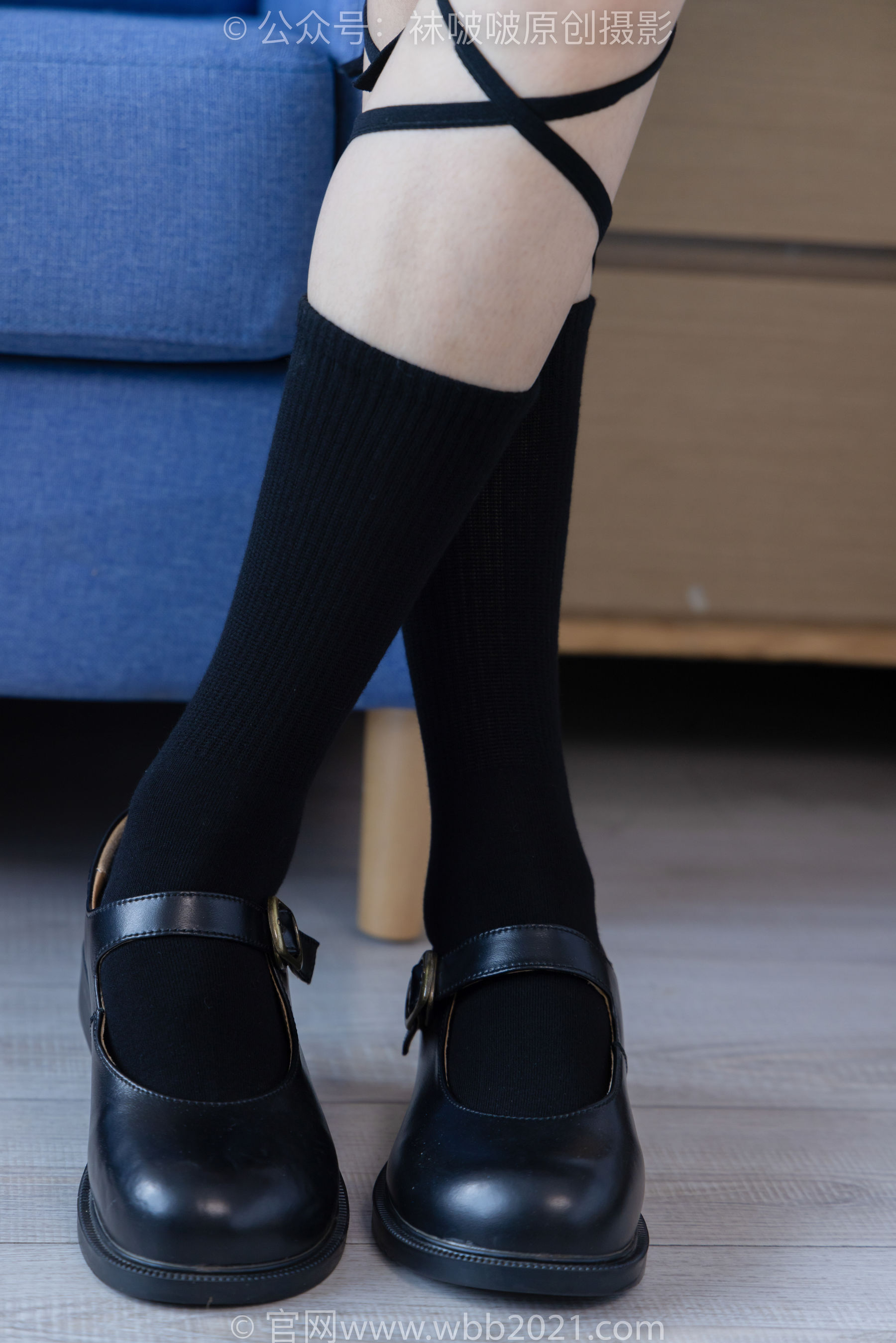 BoBoSocks袜啵啵 No.268 芝士 -黑皮鞋、绑带黑棉袜、学院制服