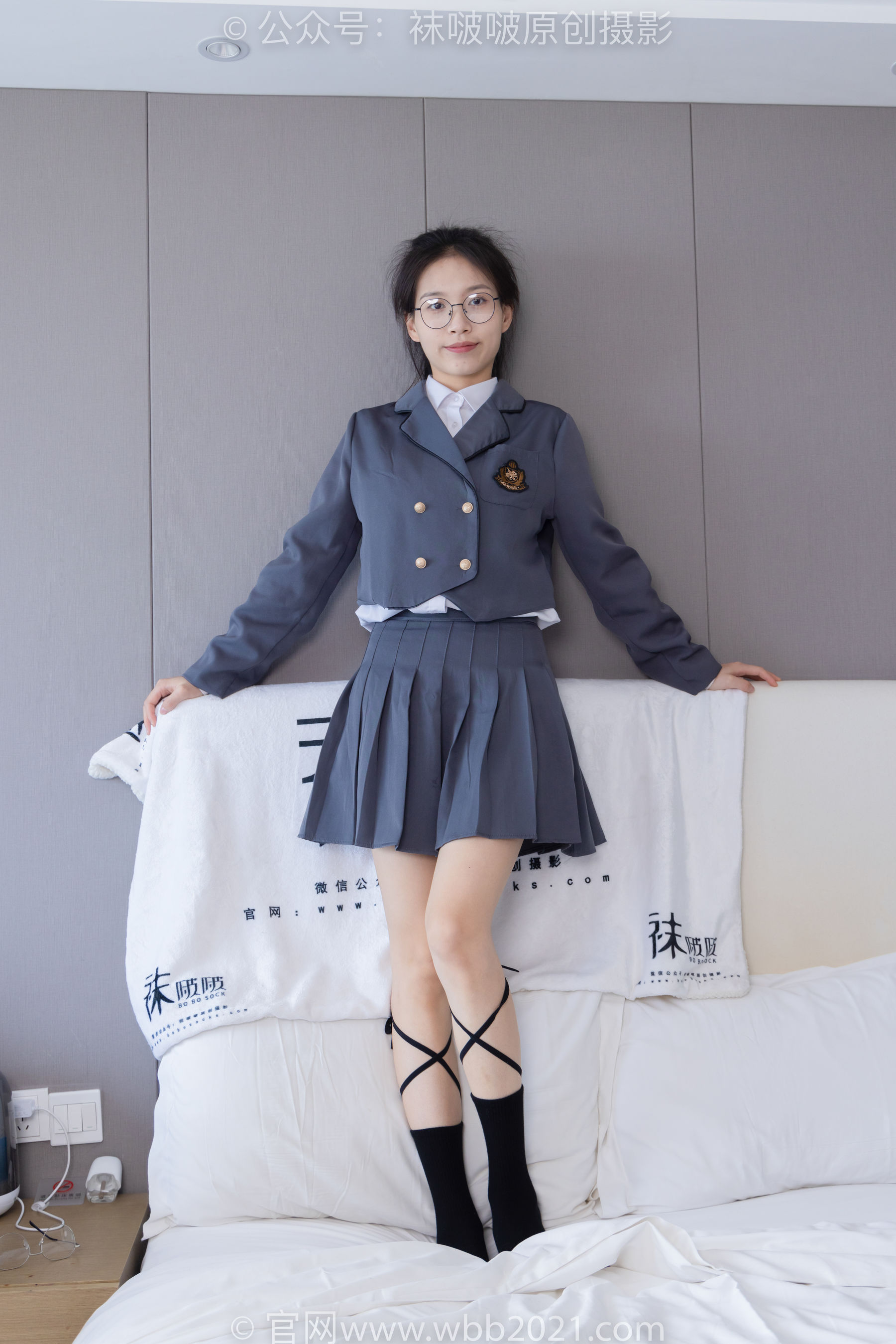 BoBoSocks袜啵啵 No.268 芝士 -黑皮鞋、绑带黑棉袜、学院制服