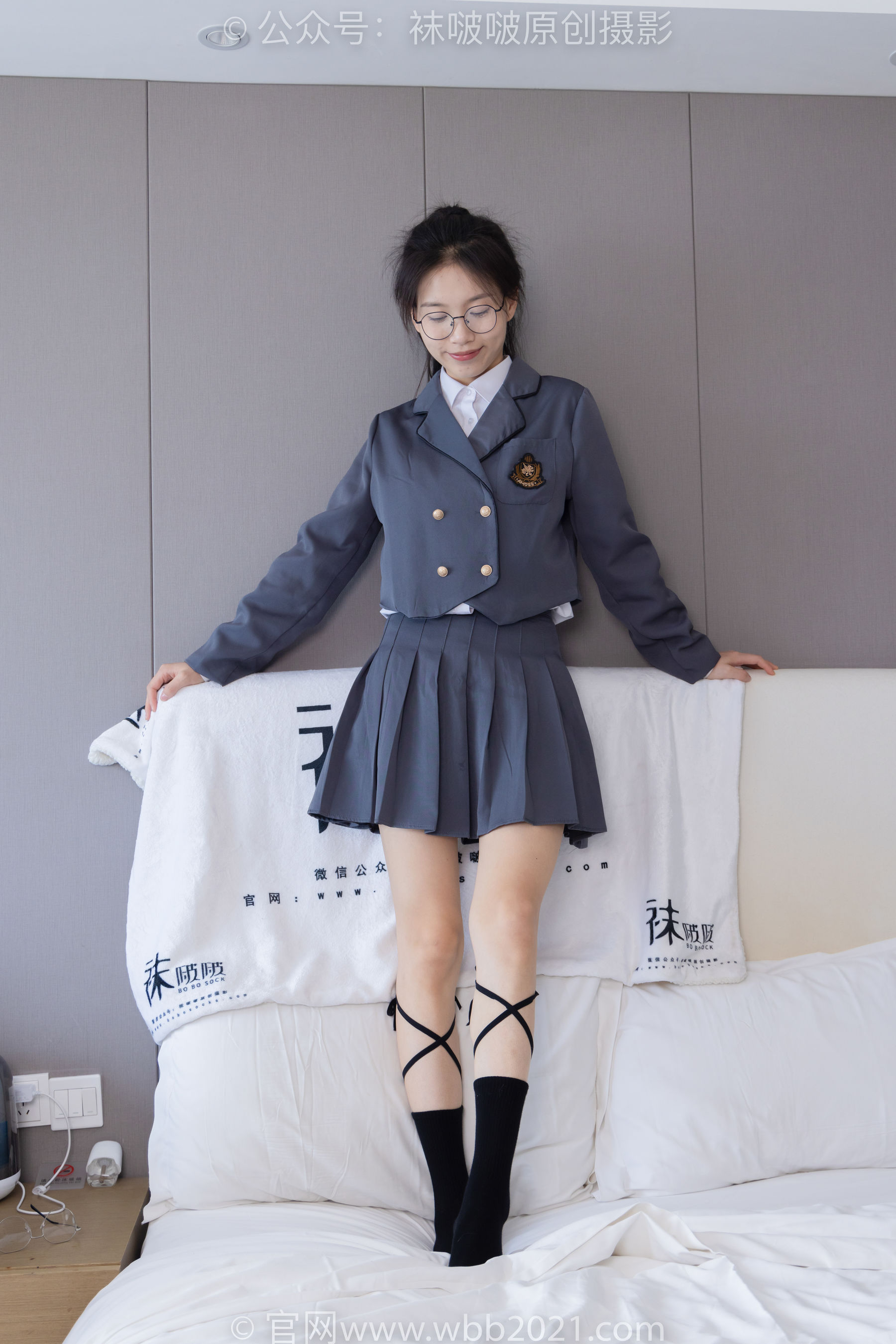 BoBoSocks袜啵啵 No.268 芝士 -黑皮鞋、绑带黑棉袜、学院制服