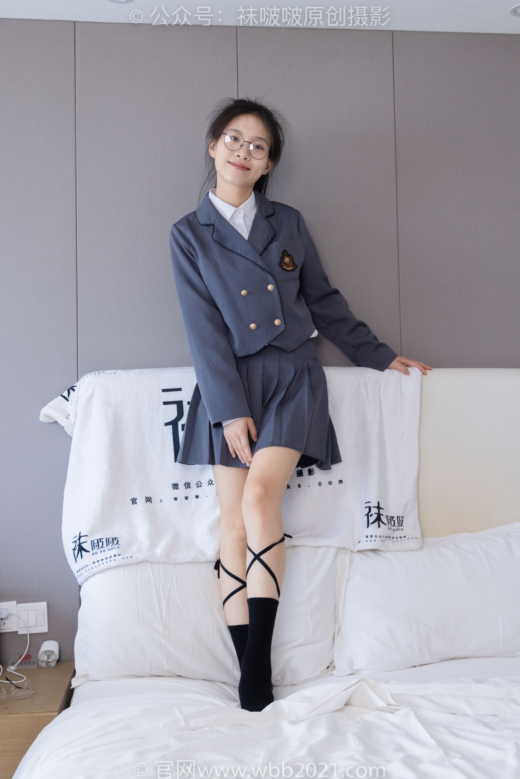 BoBoSocks袜啵啵 No.268 芝士 -黑皮鞋、绑带黑棉袜、学院制服