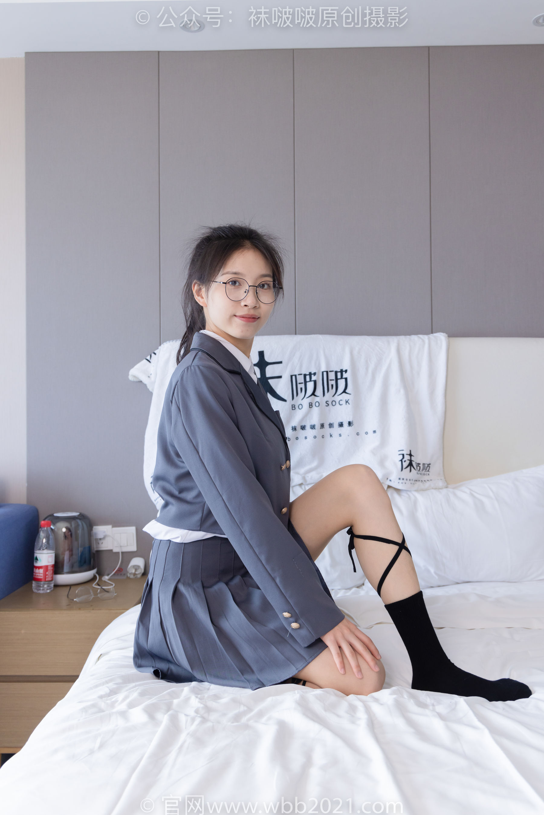 BoBoSocks袜啵啵 No.268 芝士 -黑皮鞋、绑带黑棉袜、学院制服