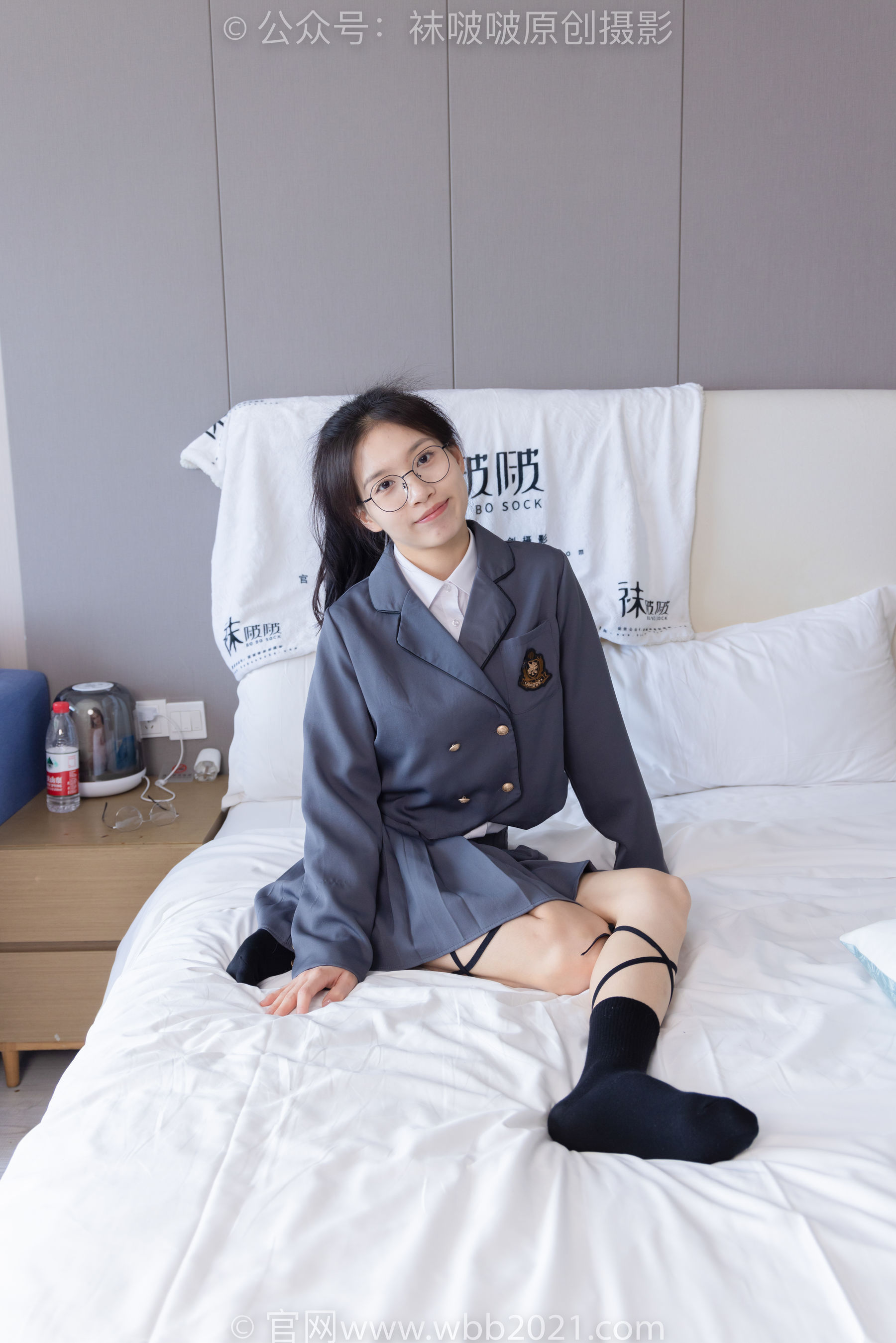 BoBoSocks袜啵啵 No.268 芝士 -黑皮鞋、绑带黑棉袜、学院制服