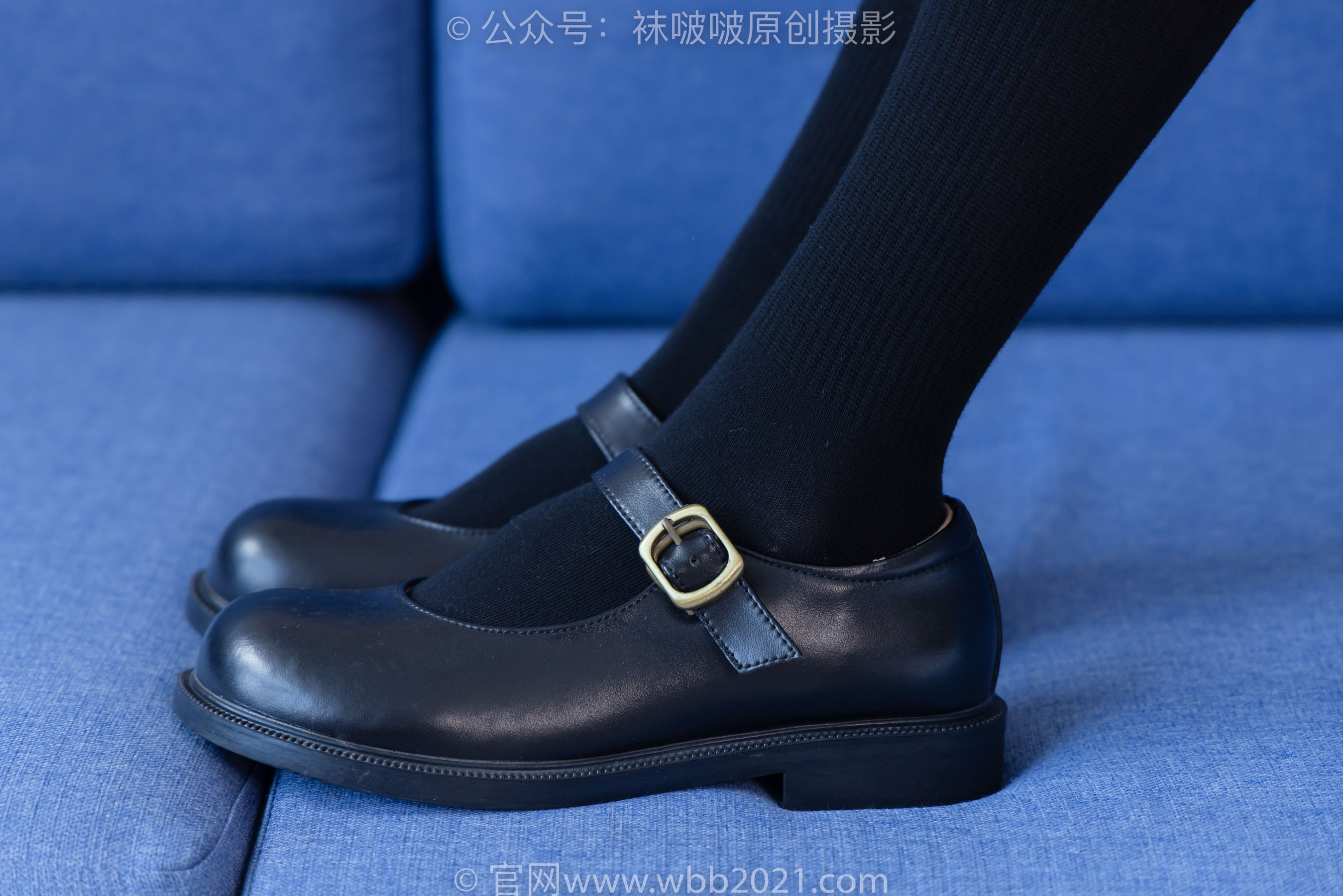 BoBoSocks袜啵啵 No.268 芝士 -黑皮鞋、绑带黑棉袜、学院制服