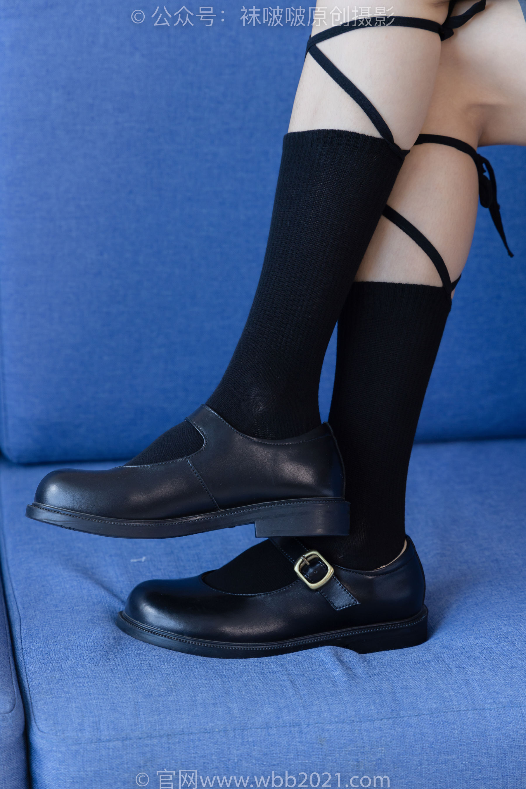 BoBoSocks袜啵啵 No.268 芝士 -黑皮鞋、绑带黑棉袜、学院制服