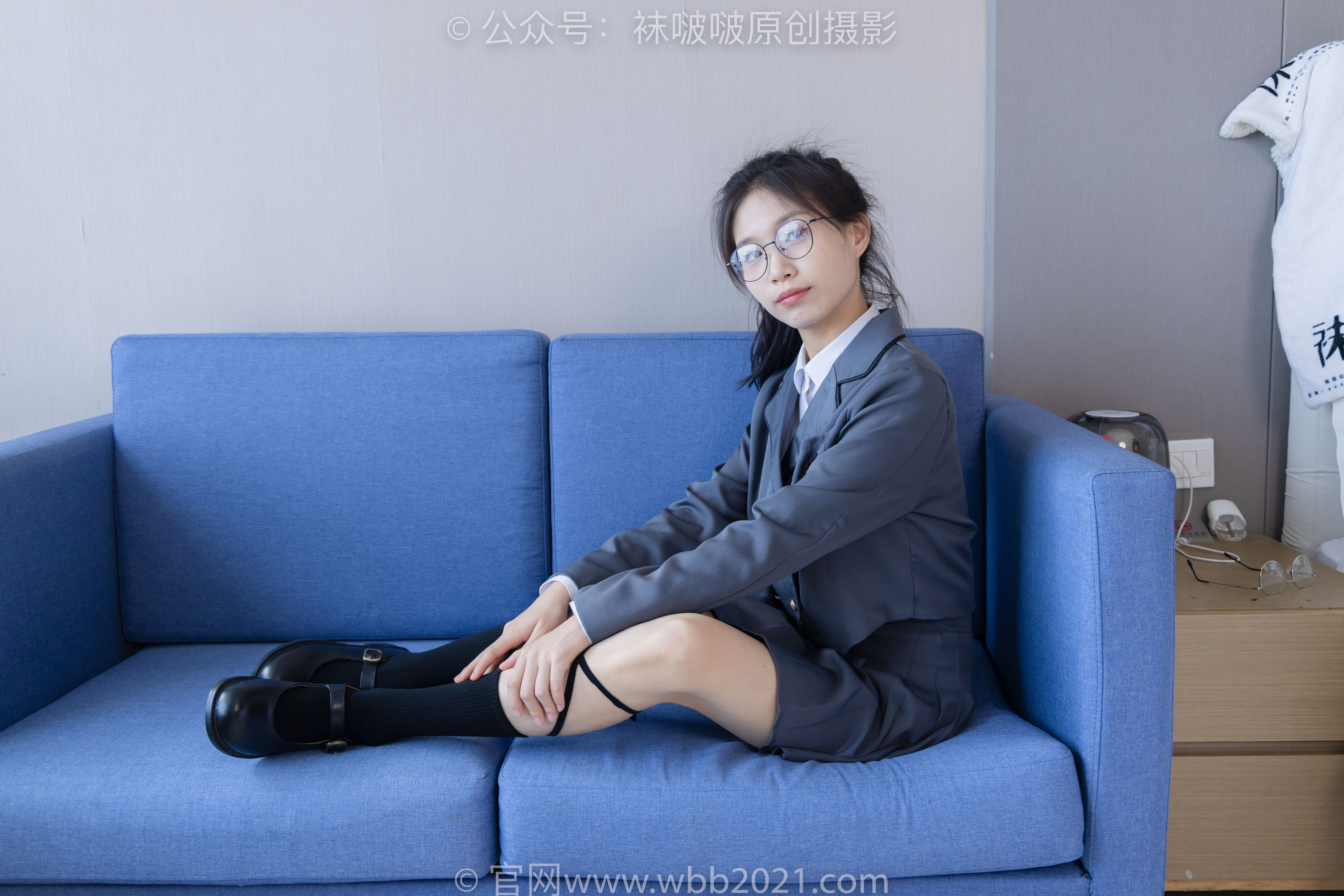 BoBoSocks袜啵啵 No.268 芝士 -黑皮鞋、绑带黑棉袜、学院制服