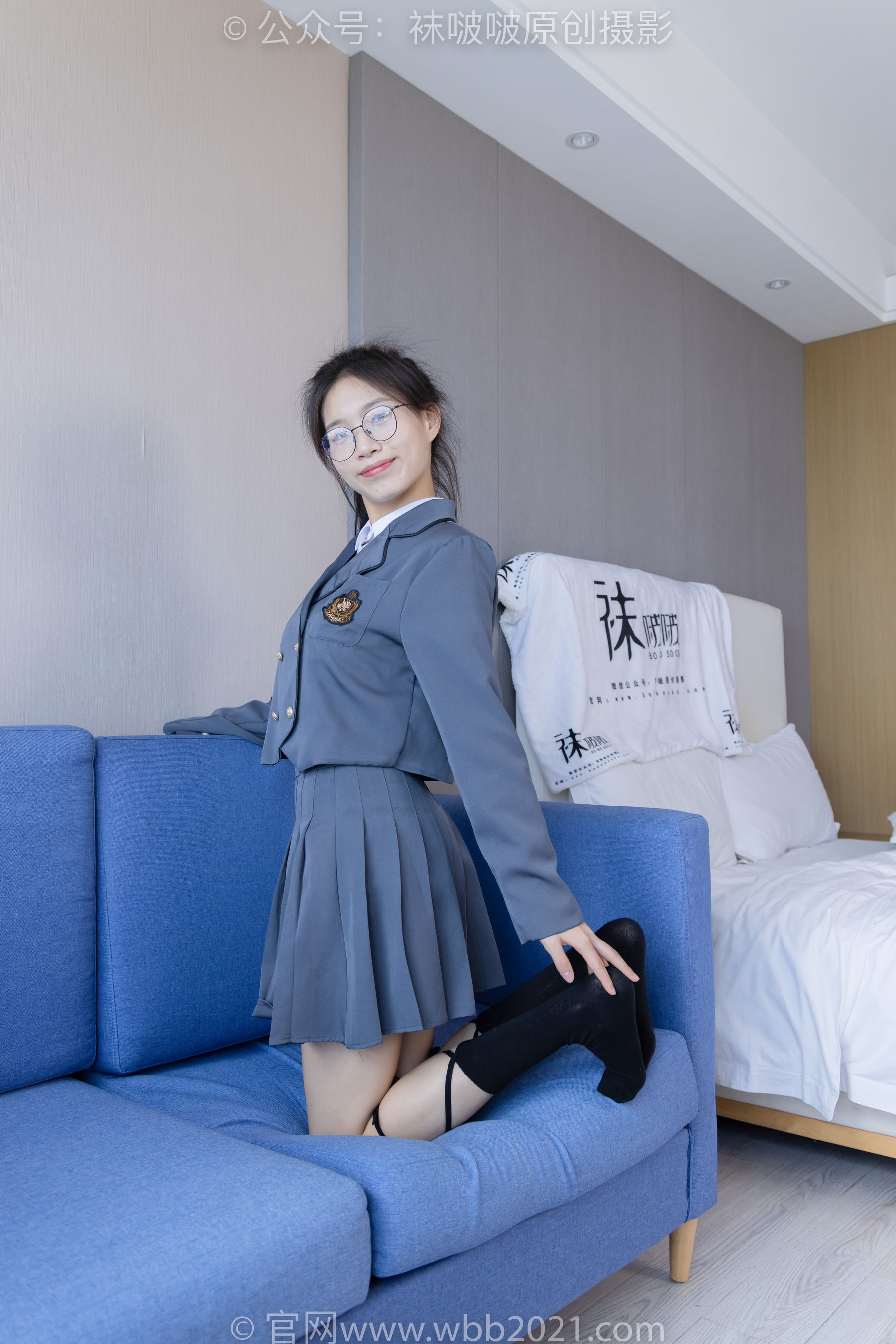 BoBoSocks袜啵啵 No.268 芝士 -黑皮鞋、绑带黑棉袜、学院制服