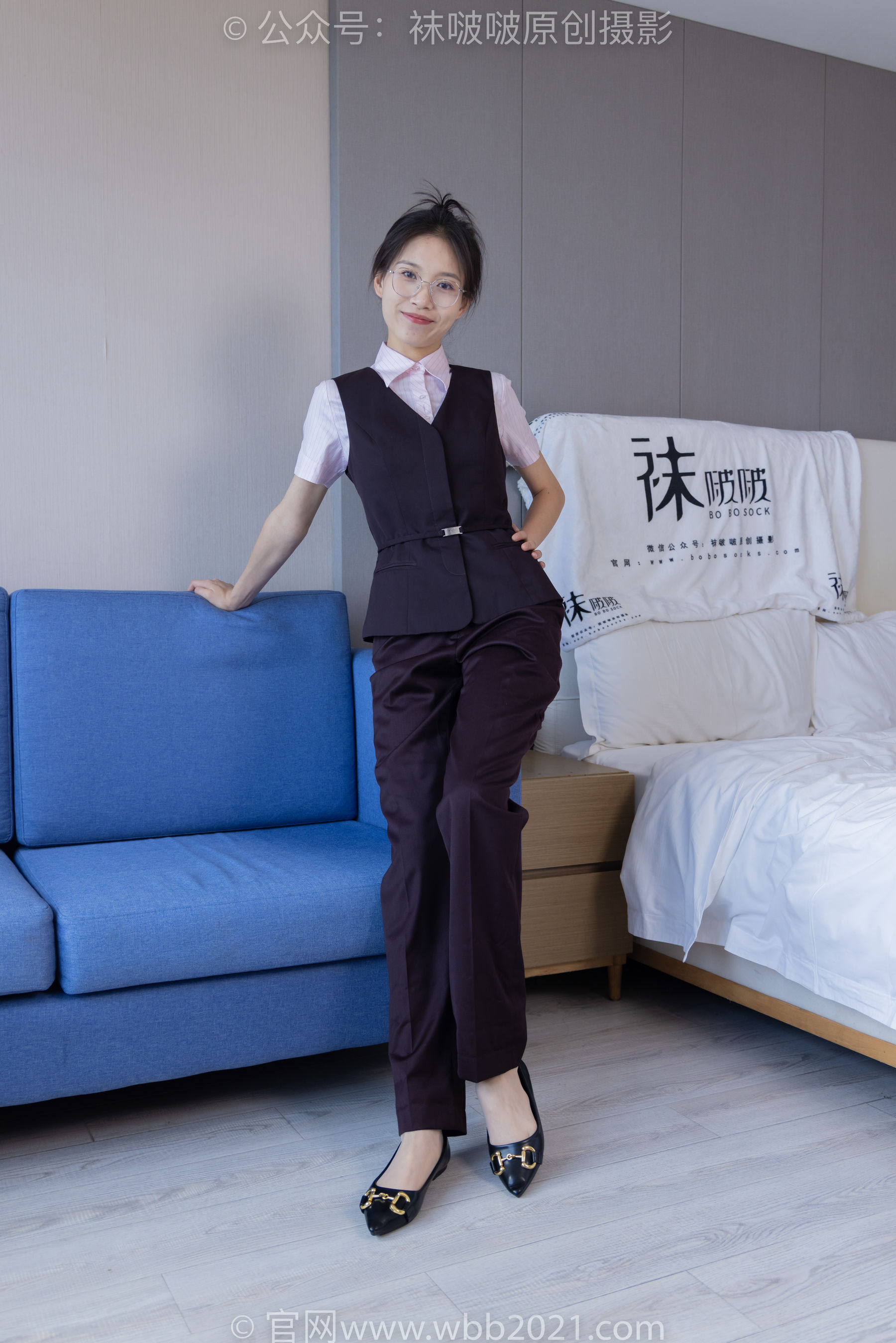 BoBoSocks袜啵啵 No.271 芝士 -平底鞋、短肉丝、银行制服
