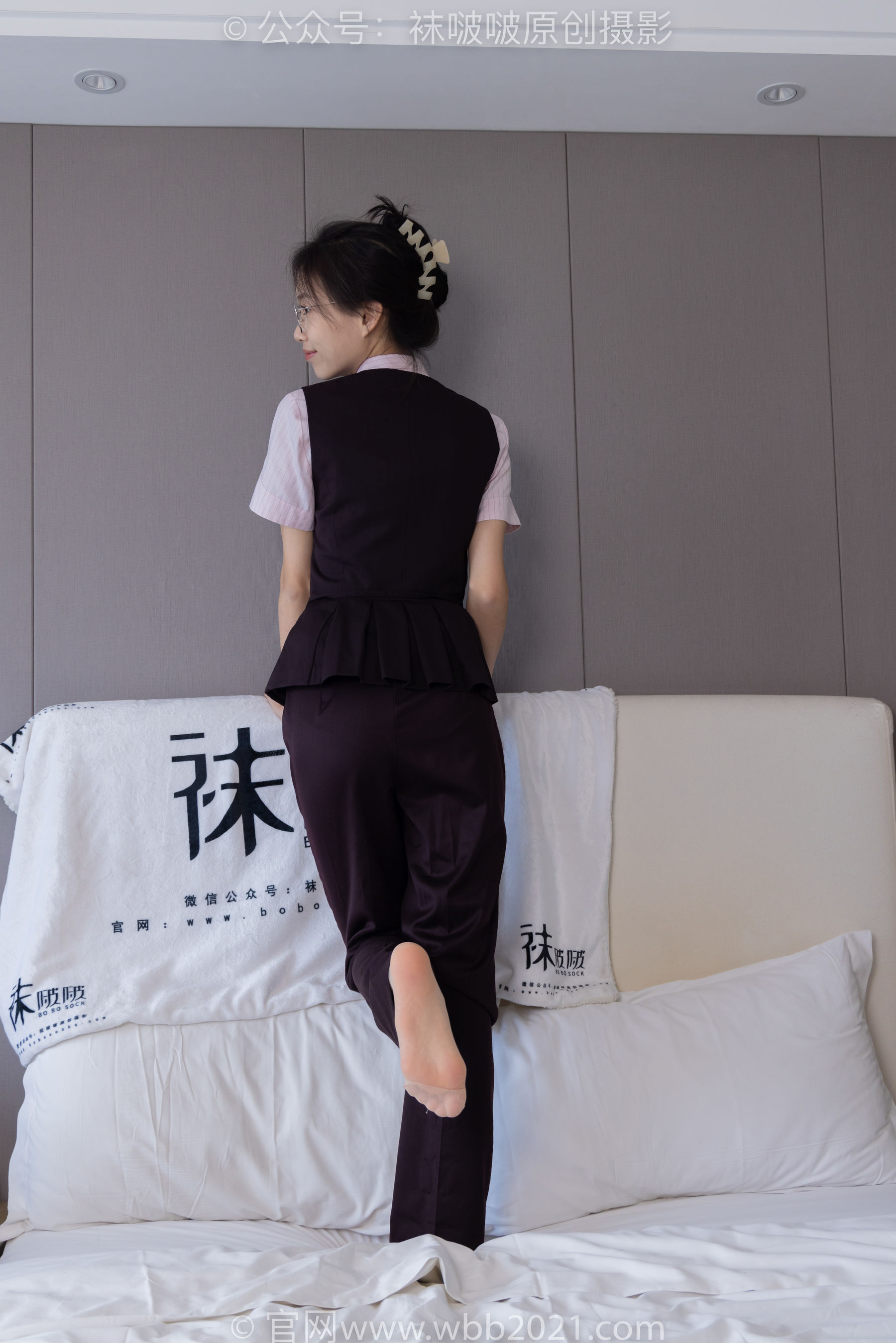 BoBoSocks袜啵啵 No.271 芝士 -平底鞋、短肉丝、银行制服
