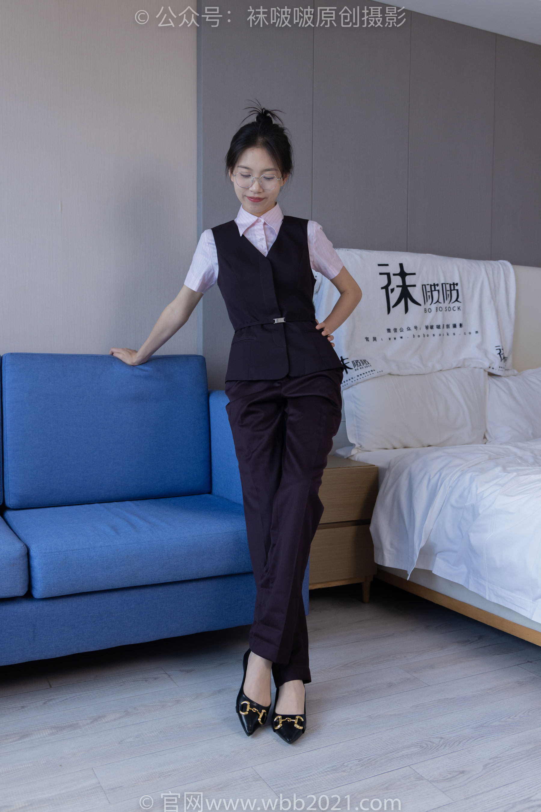BoBoSocks袜啵啵 No.271 芝士 -平底鞋、短肉丝、银行制服