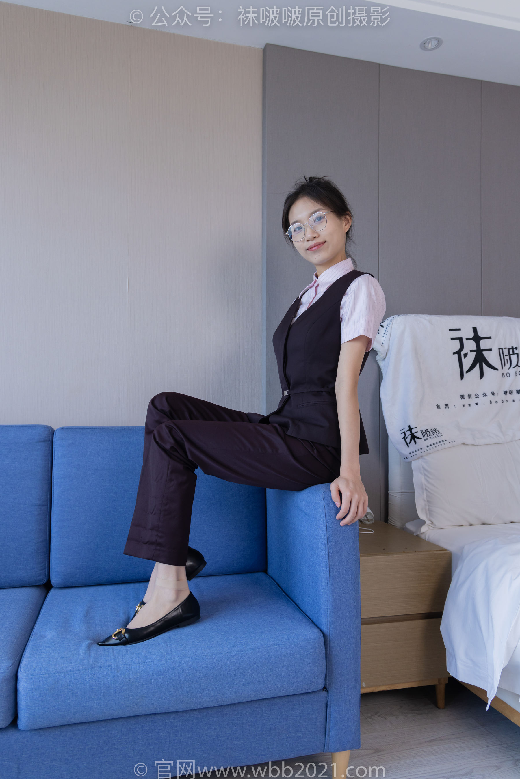BoBoSocks袜啵啵 No.271 芝士 -平底鞋、短肉丝、银行制服
