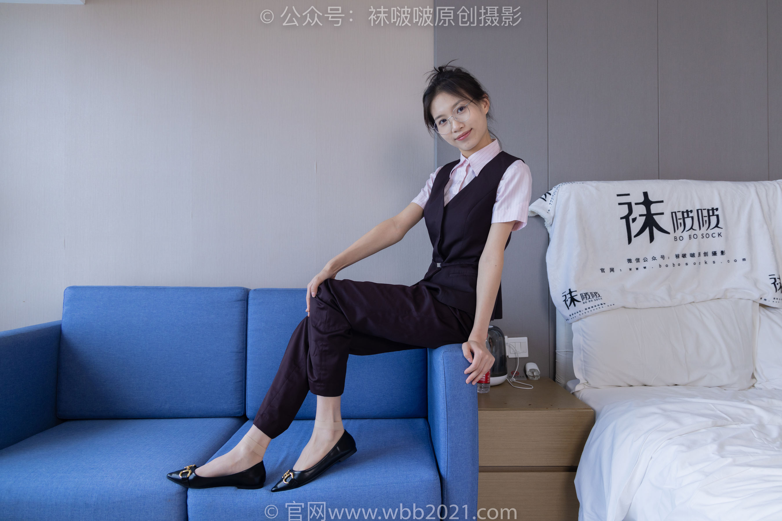 BoBoSocks袜啵啵 No.271 芝士 -平底鞋、短肉丝、银行制服