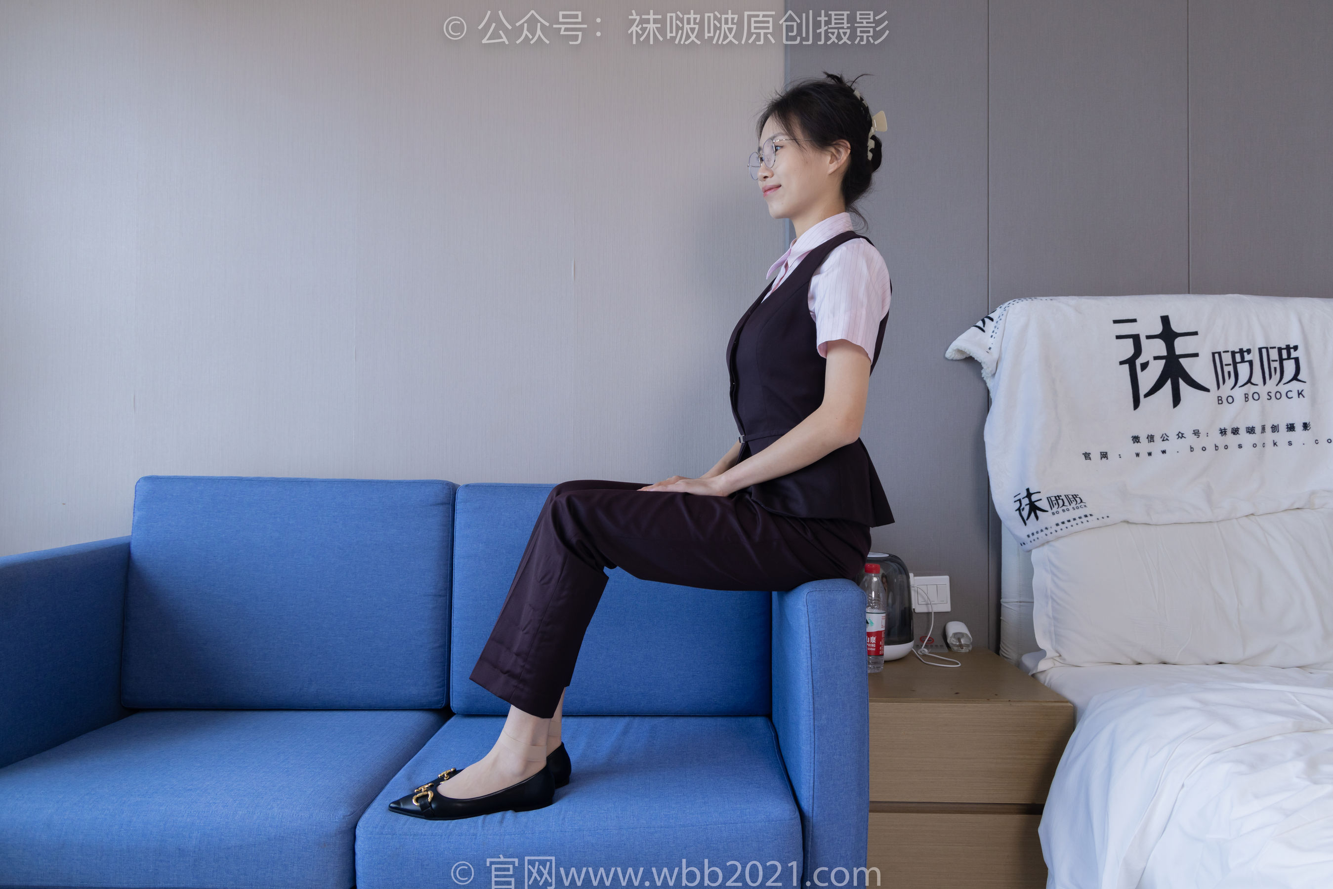 BoBoSocks袜啵啵 No.271 芝士 -平底鞋、短肉丝、银行制服