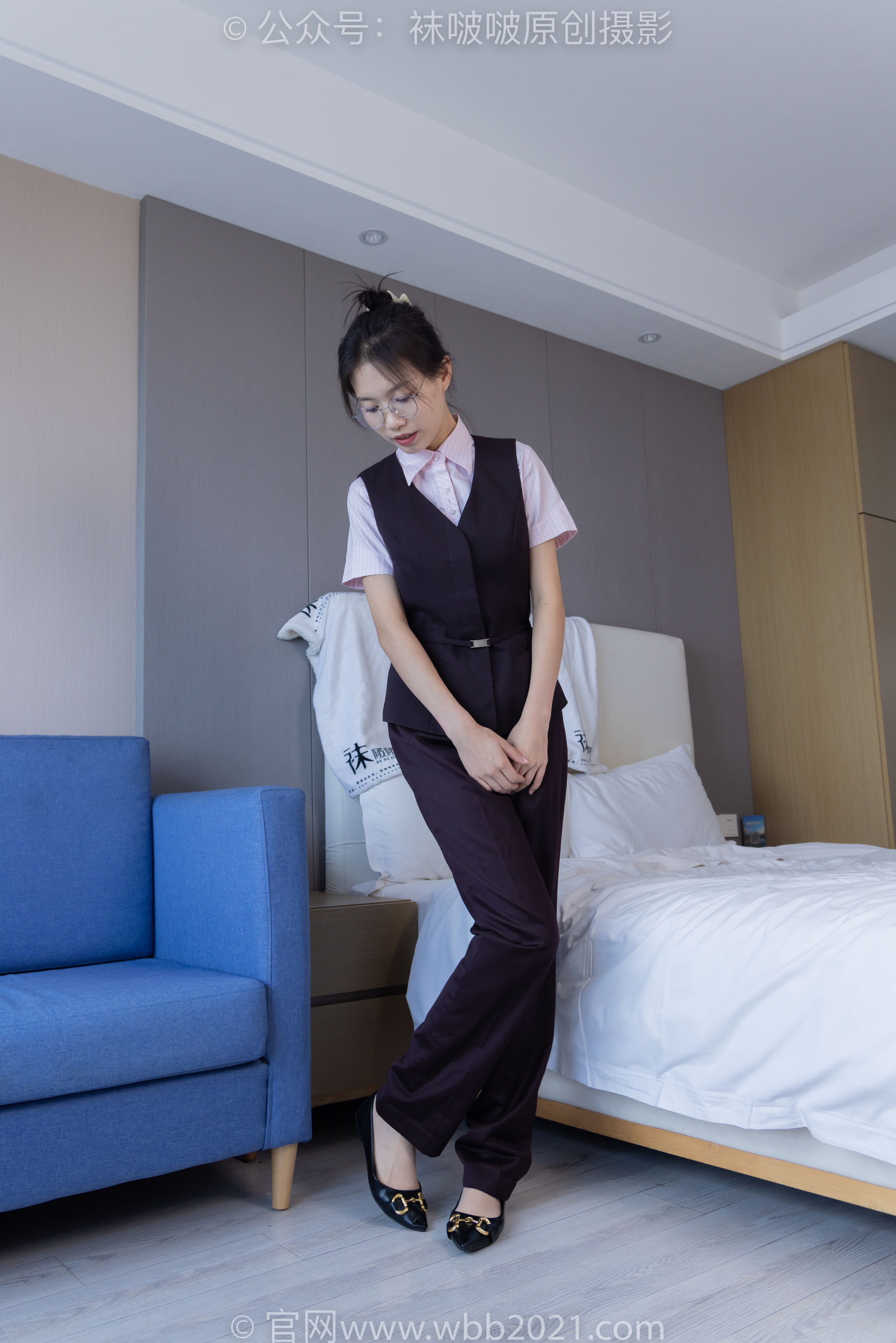 BoBoSocks袜啵啵 No.271 芝士 -平底鞋、短肉丝、银行制服