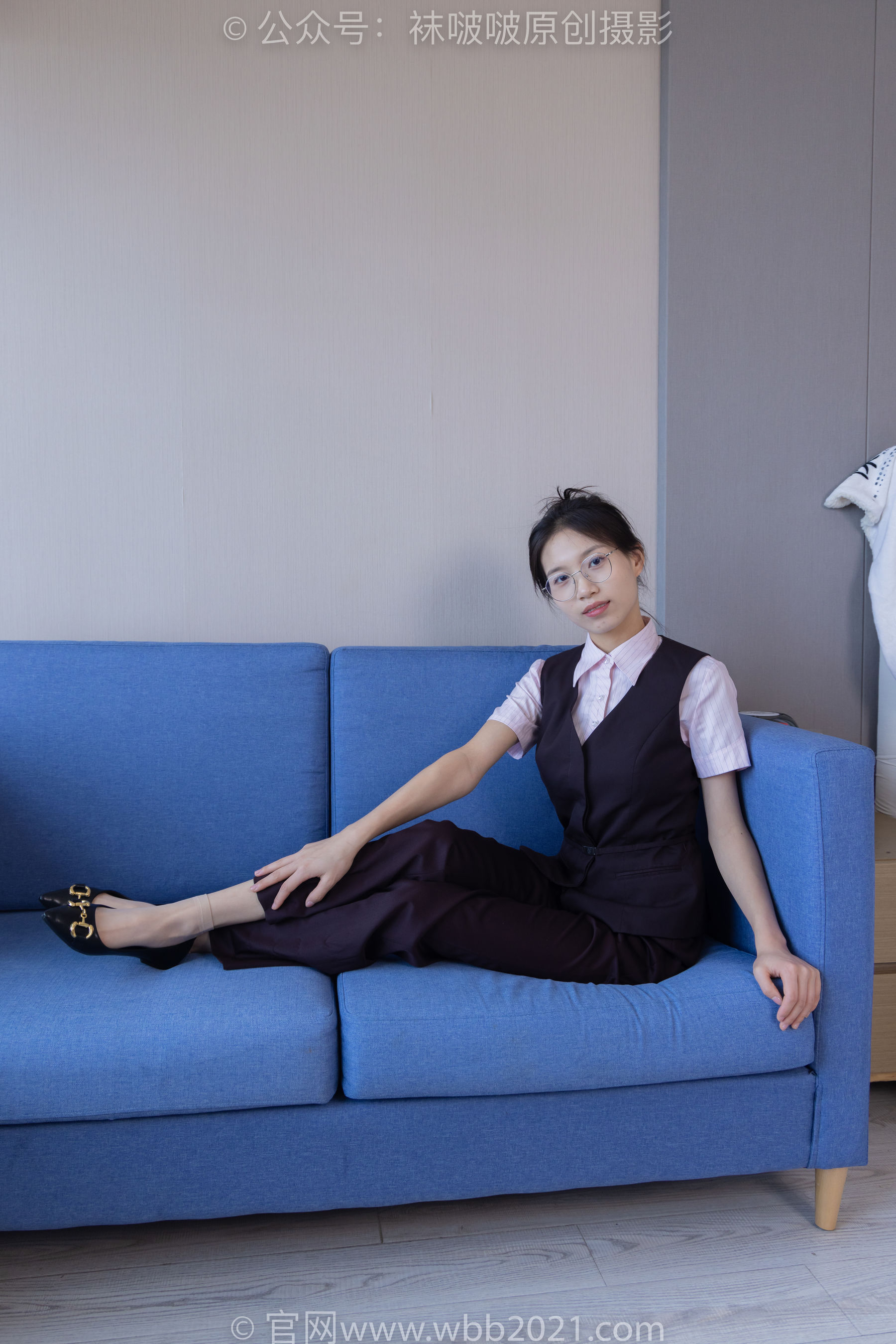 BoBoSocks袜啵啵 No.271 芝士 -平底鞋、短肉丝、银行制服