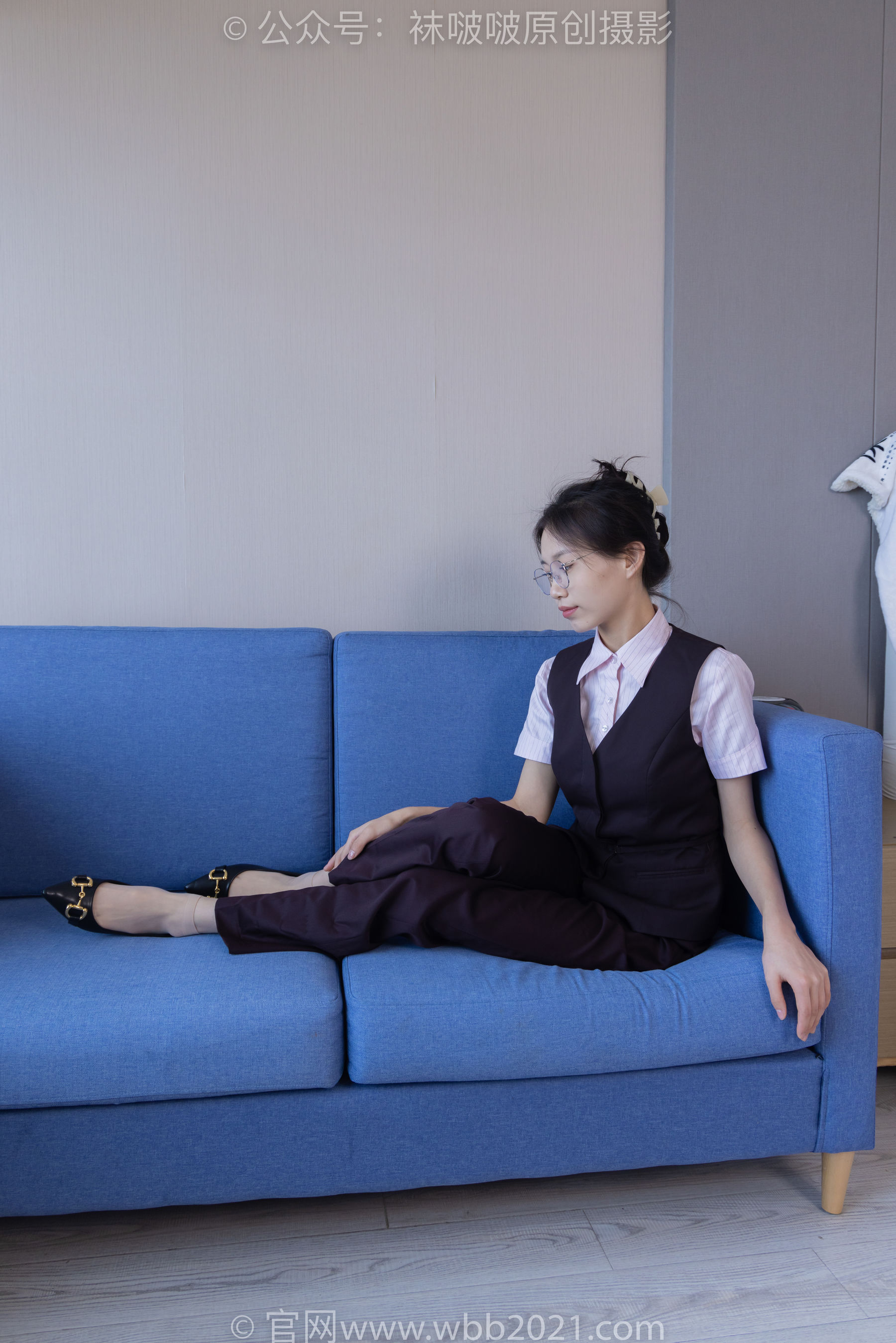 BoBoSocks袜啵啵 No.271 芝士 -平底鞋、短肉丝、银行制服