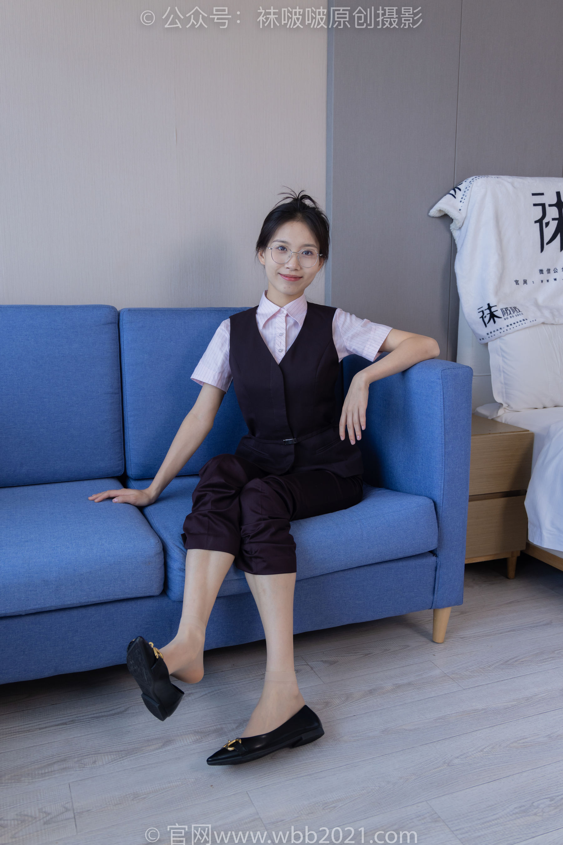 BoBoSocks袜啵啵 No.271 芝士 -平底鞋、短肉丝、银行制服