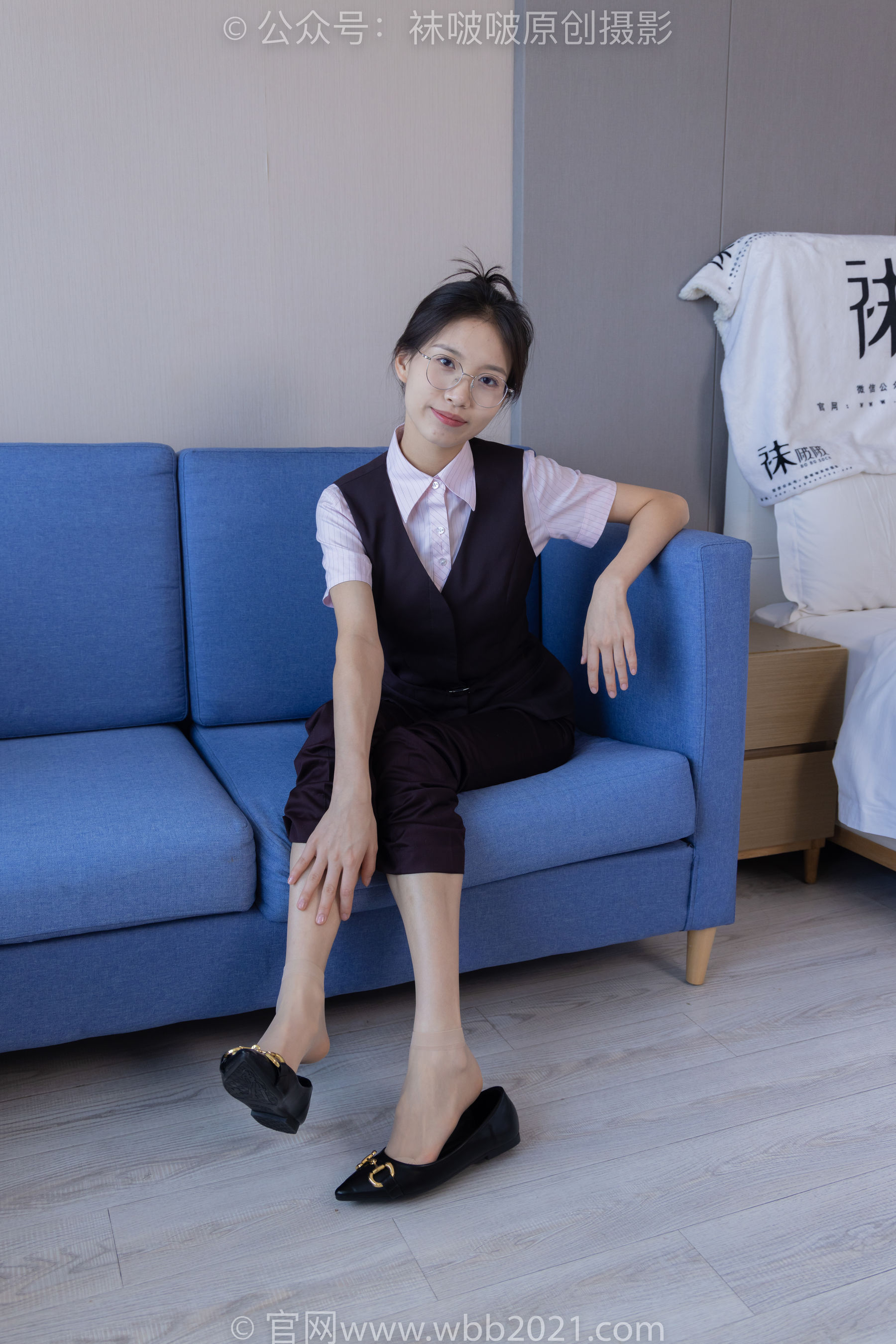 BoBoSocks袜啵啵 No.271 芝士 -平底鞋、短肉丝、银行制服