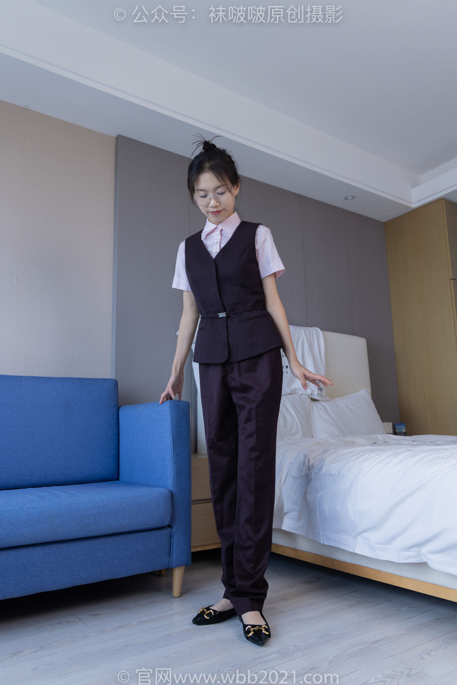 BoBoSocks袜啵啵 No.271 芝士 -平底鞋、短肉丝、银行制服