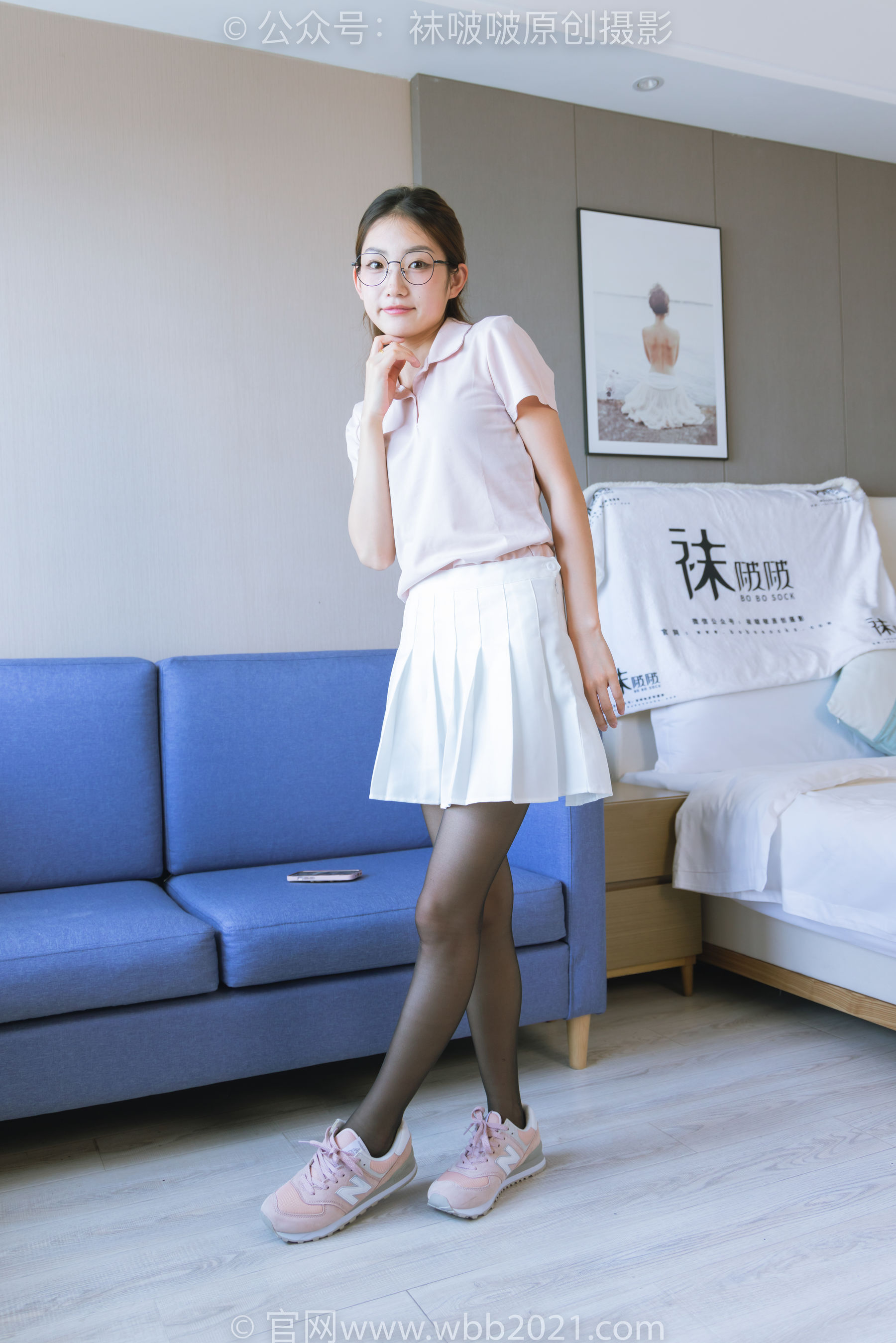 BoBoSocks袜啵啵 No.273 小沫 -运动鞋、粉色棉袜、黑丝