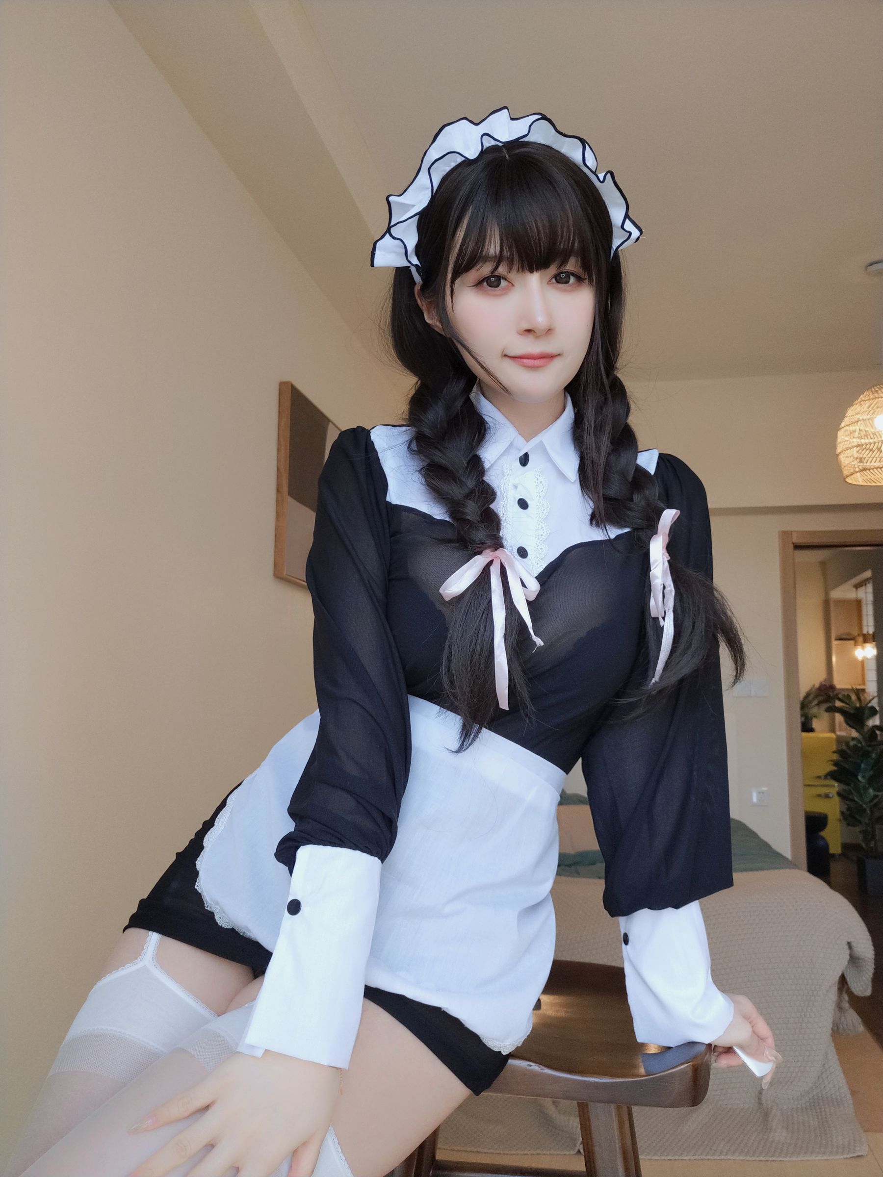 Coser小姐姐白银 - 透明なメイド服