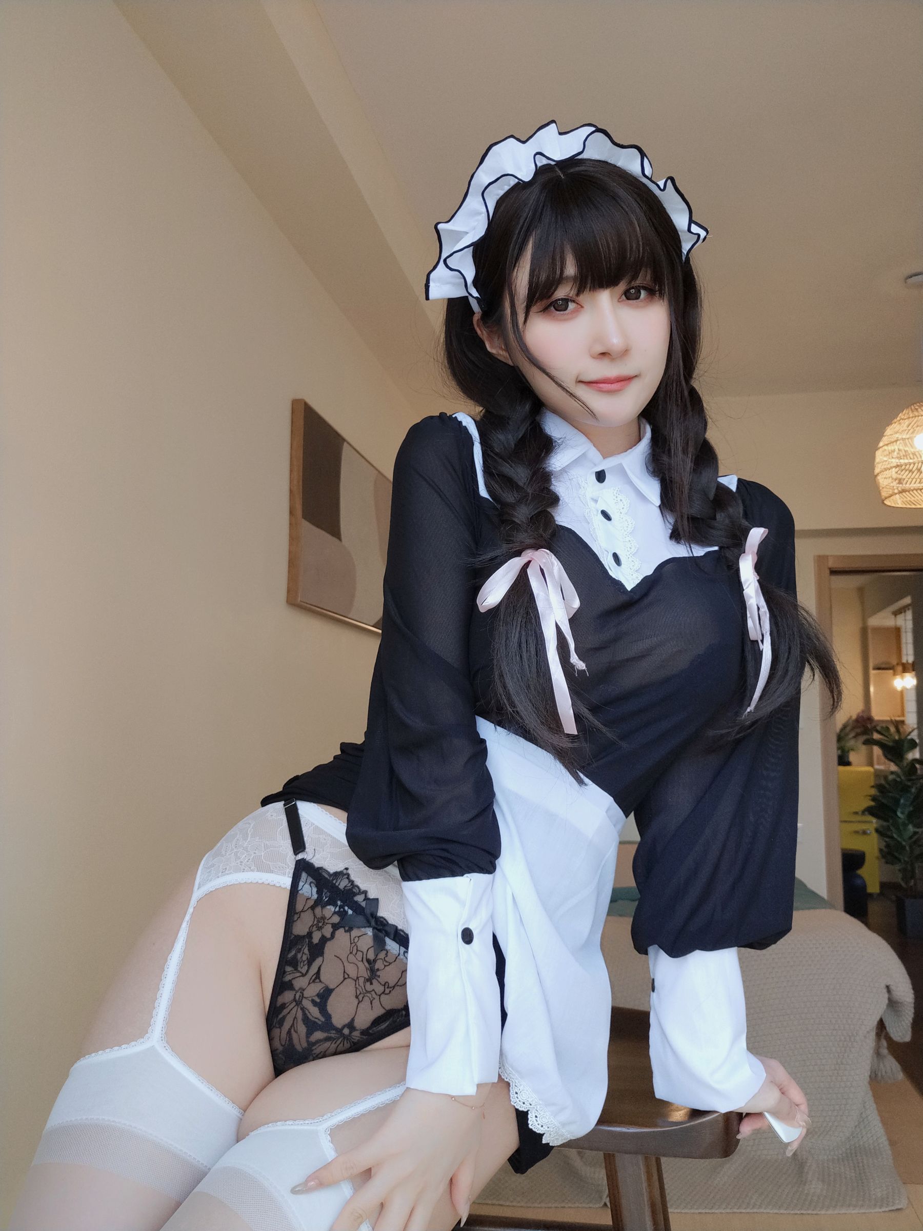 Coser小姐姐白银 - 透明なメイド服