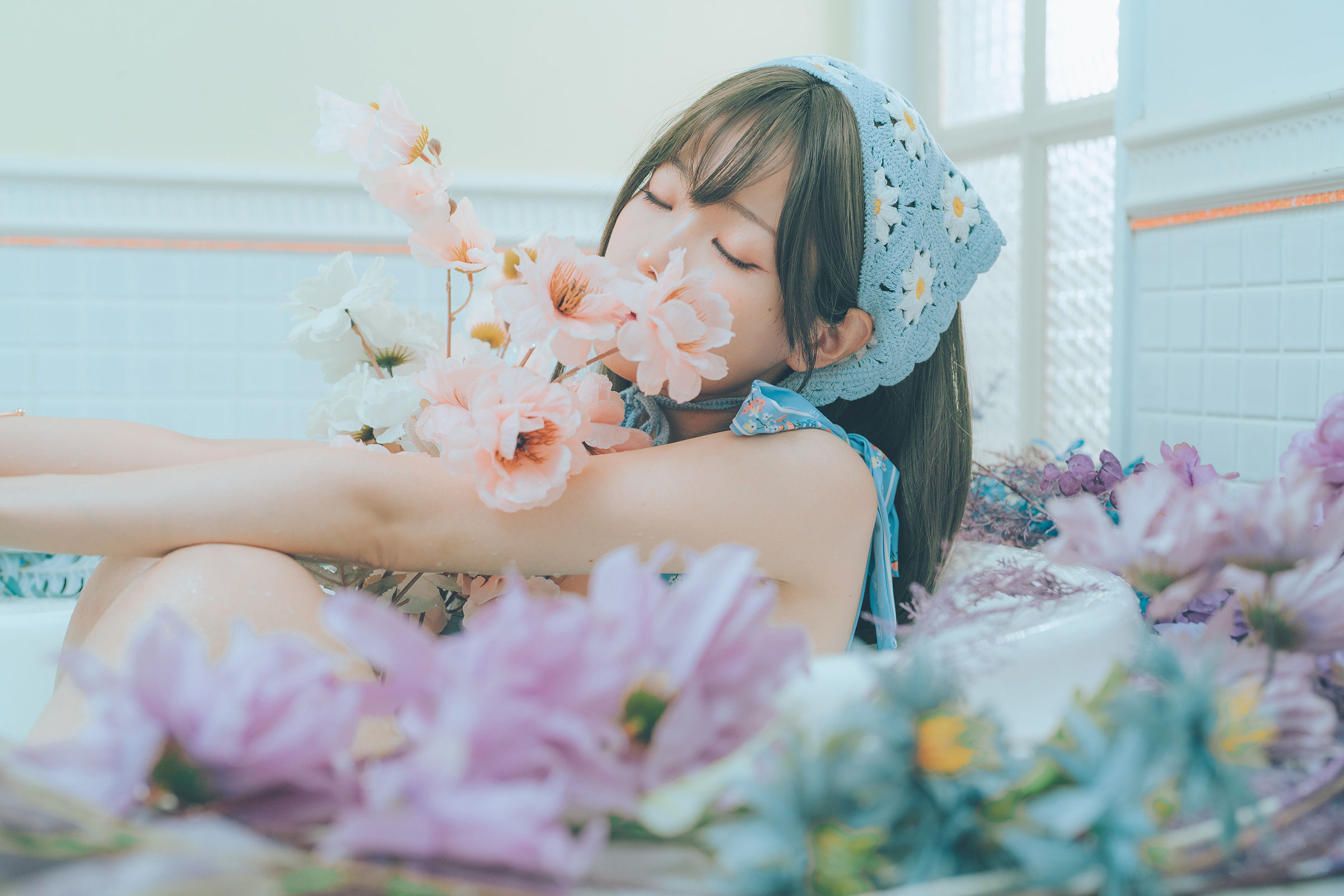 Ely_eee(ElyEE子) - 復古水藍花
