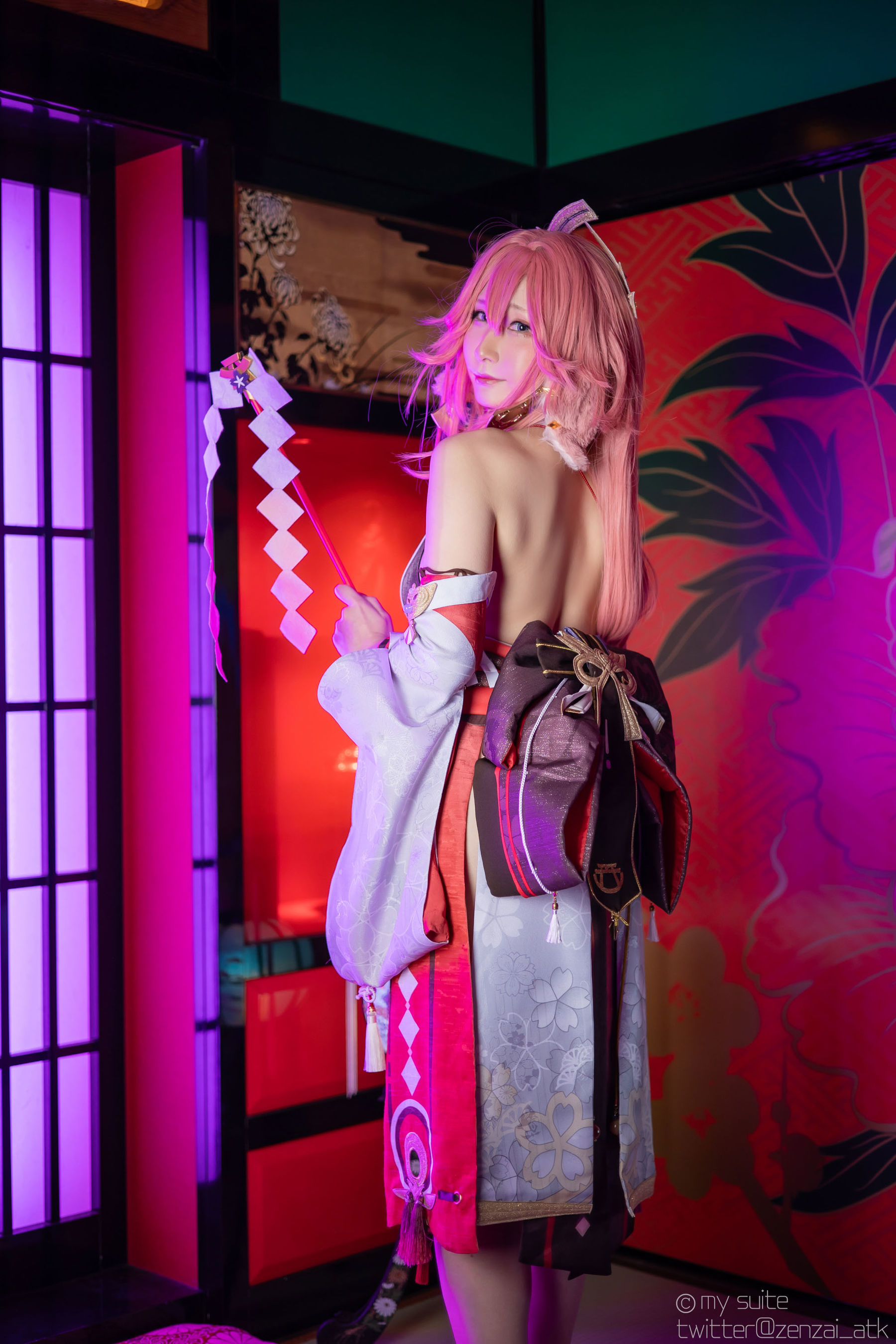 [Cosplay] [my suite] Atsuki あつき - Genshin Impact Yae Miko & Kujou Sara - 2