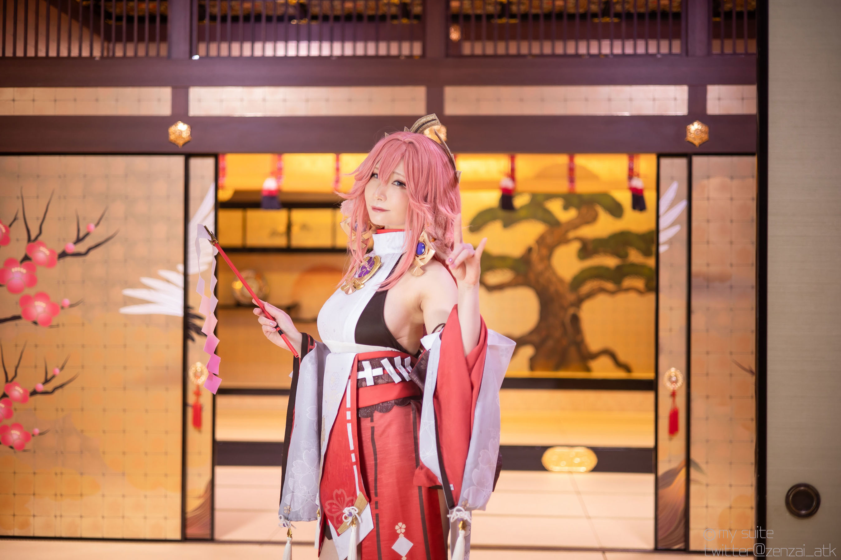 [Cosplay] [my suite] Atsuki あつき - Genshin Impact Yae Miko & Kujou Sara - 2