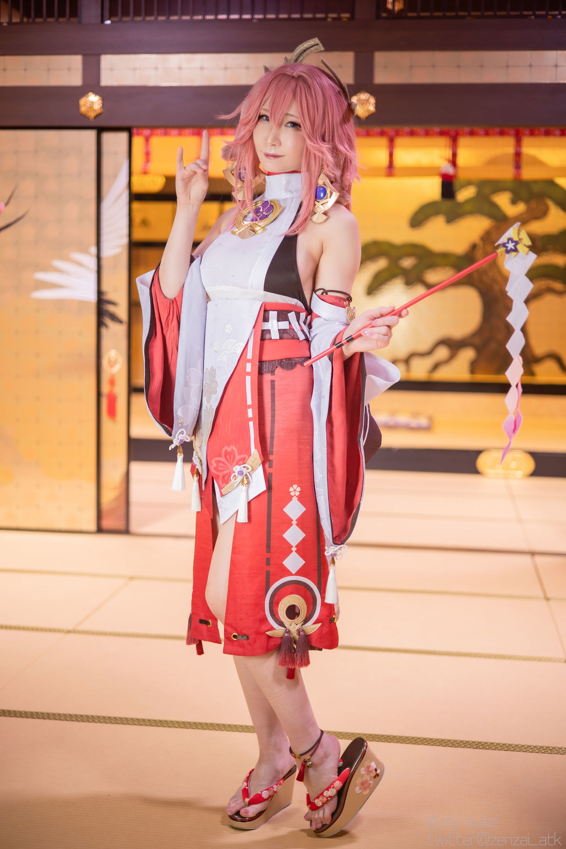 [Cosplay] [my suite] Atsuki あつき - Genshin Impact Yae Miko & Kujou Sara - 2