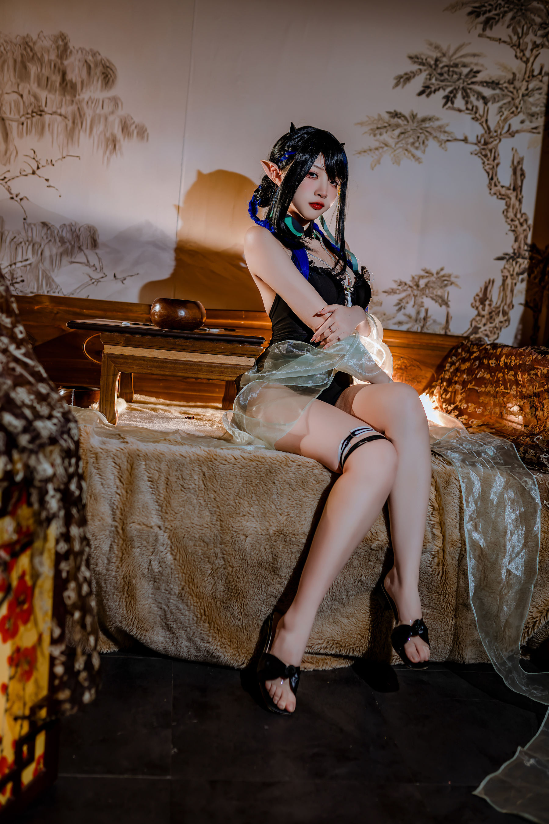 人气Coser 二佐Nisa - 泰拉夏日纪事 方舟夜半泳装