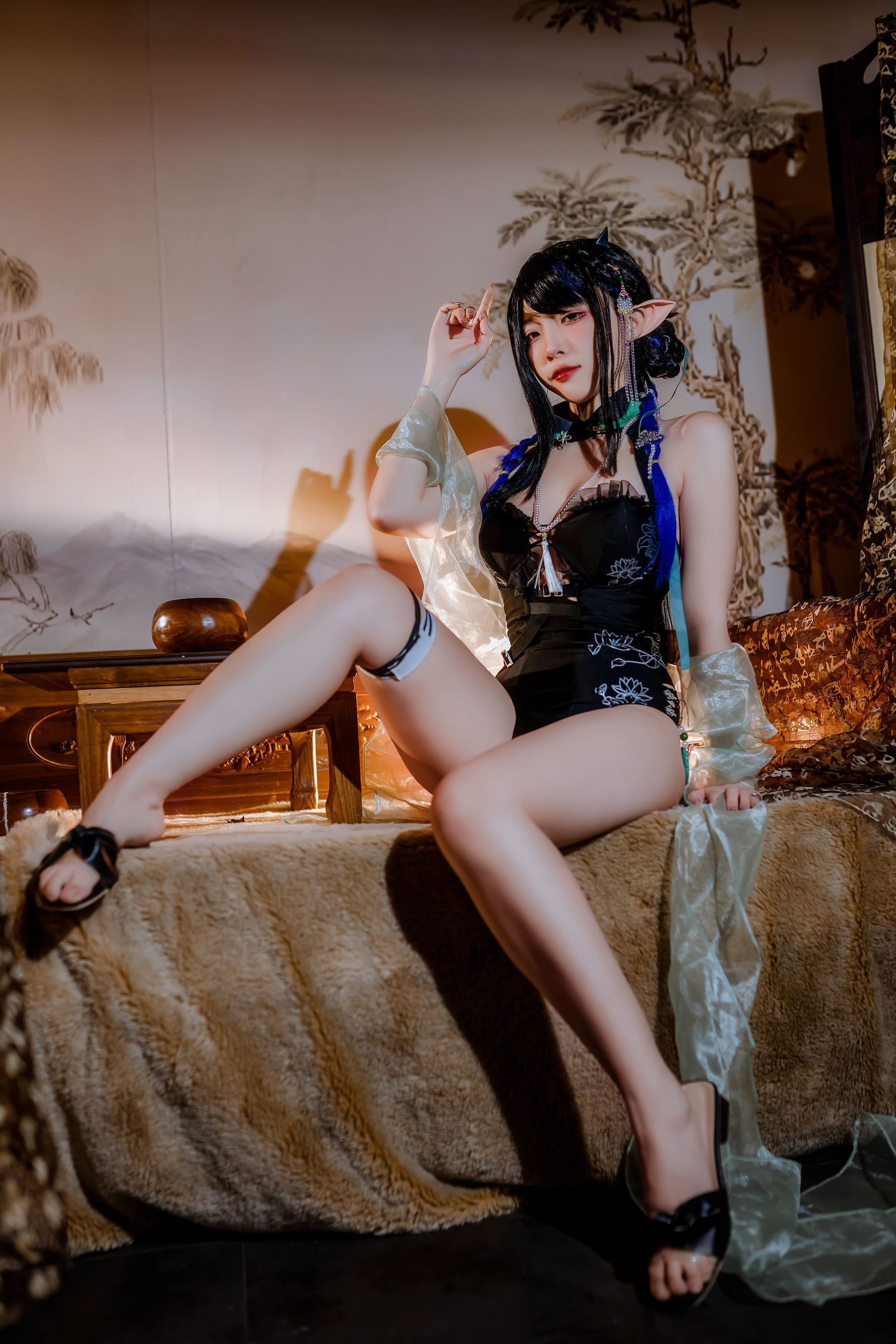 人气Coser 二佐Nisa - 泰拉夏日纪事 方舟夜半泳装