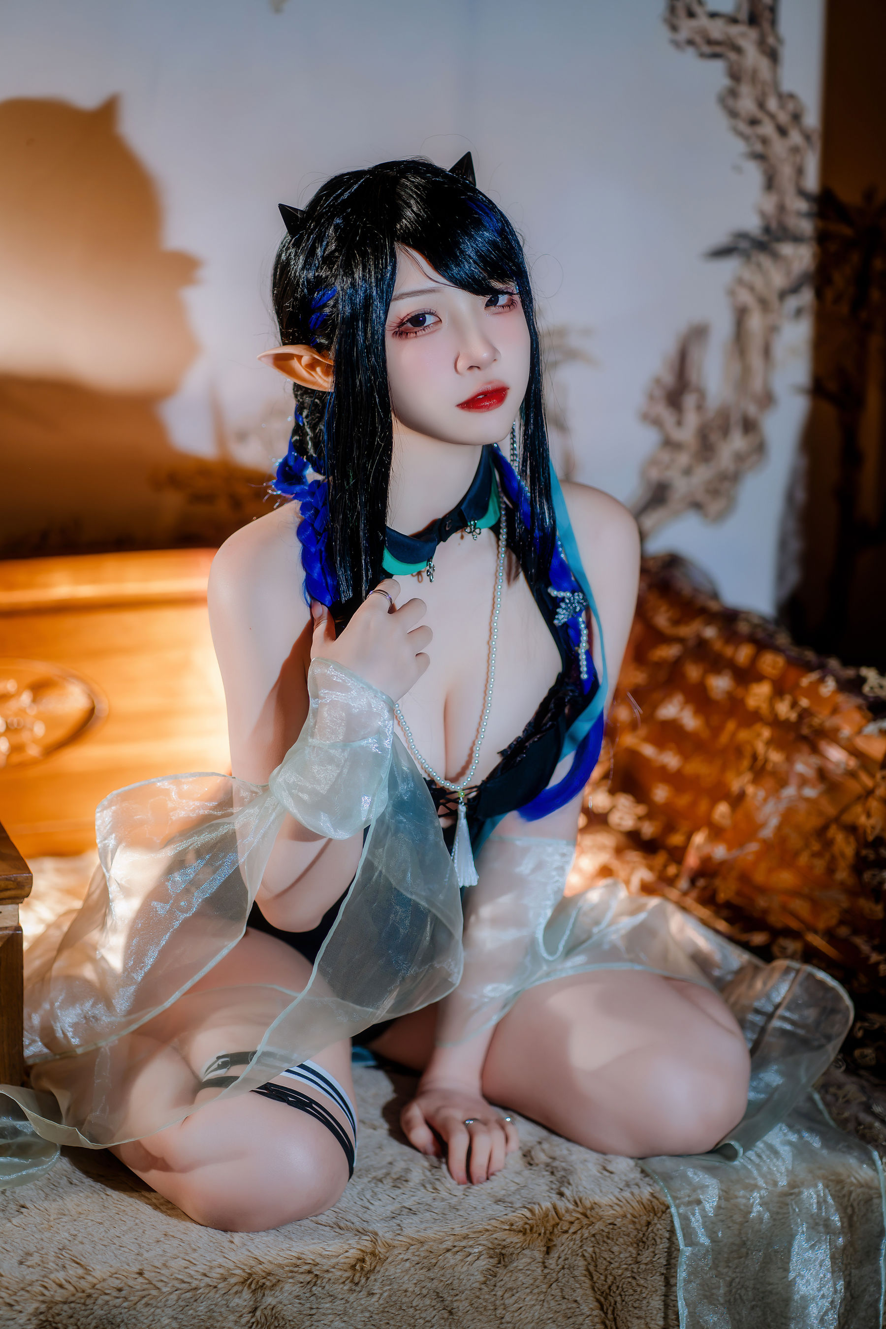 人气Coser 二佐Nisa - 泰拉夏日纪事 方舟夜半泳装