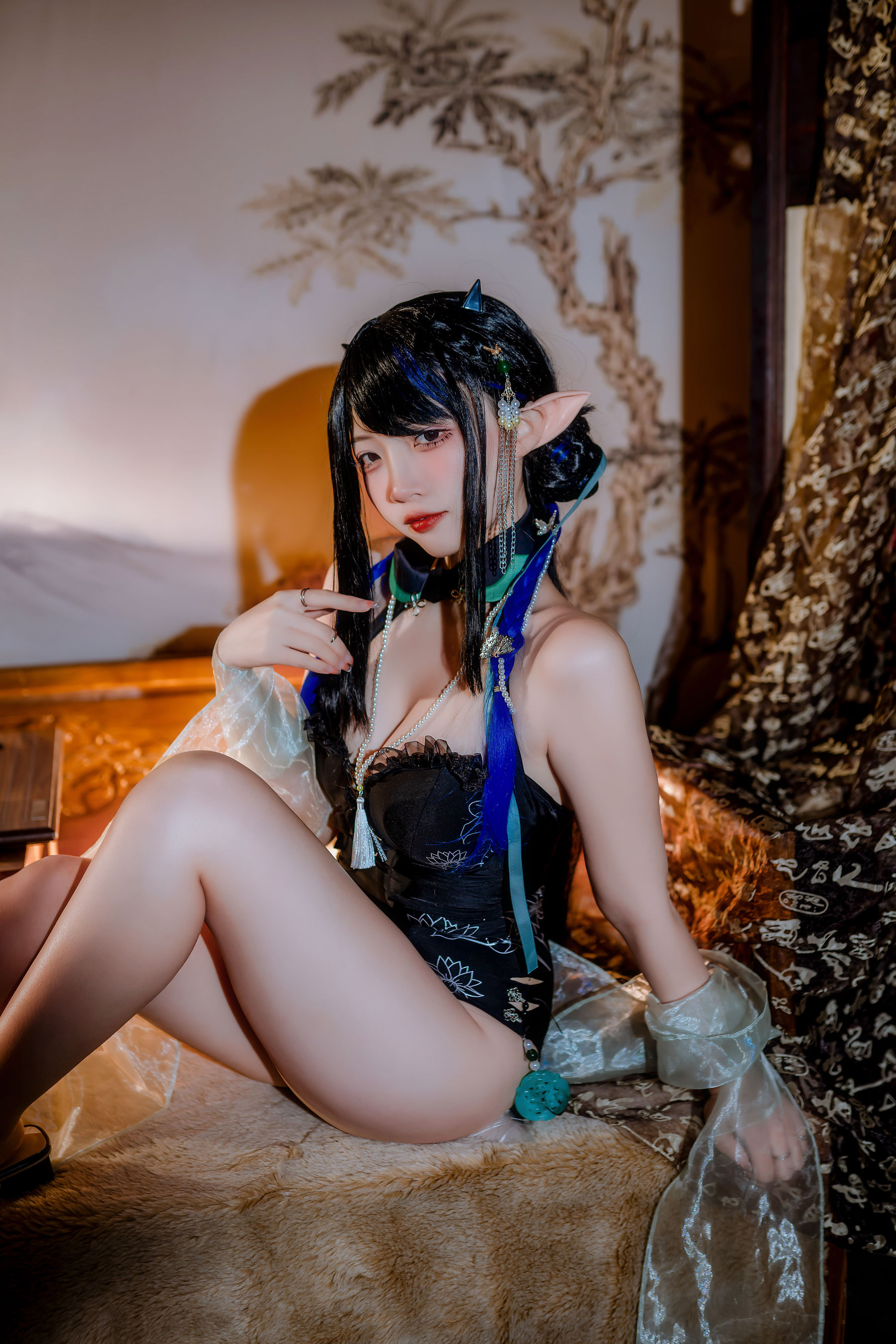 人气Coser 二佐Nisa - 泰拉夏日纪事 方舟夜半泳装