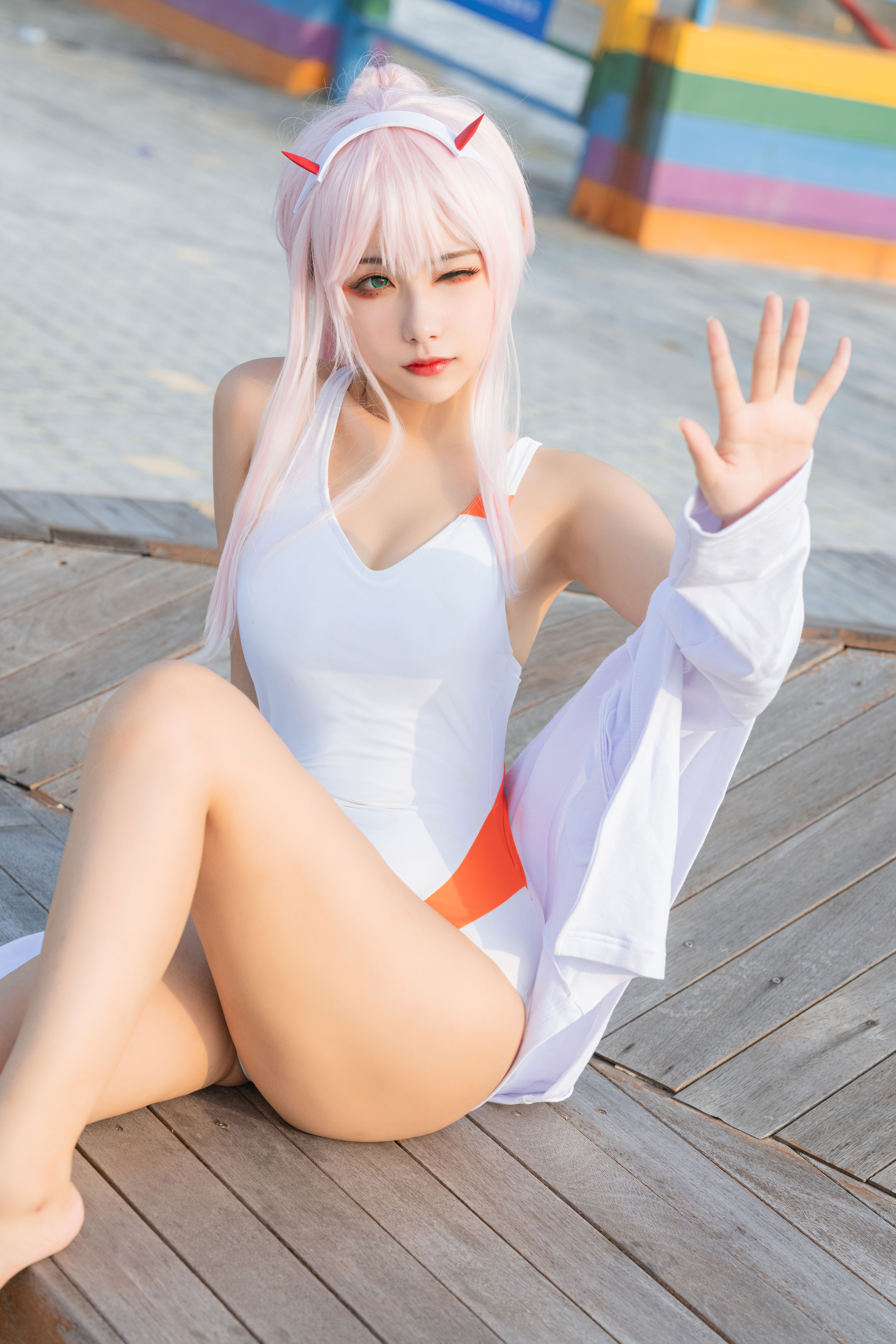 微博妹子Momoko葵葵 - DARLING in the FRANXX 泳装