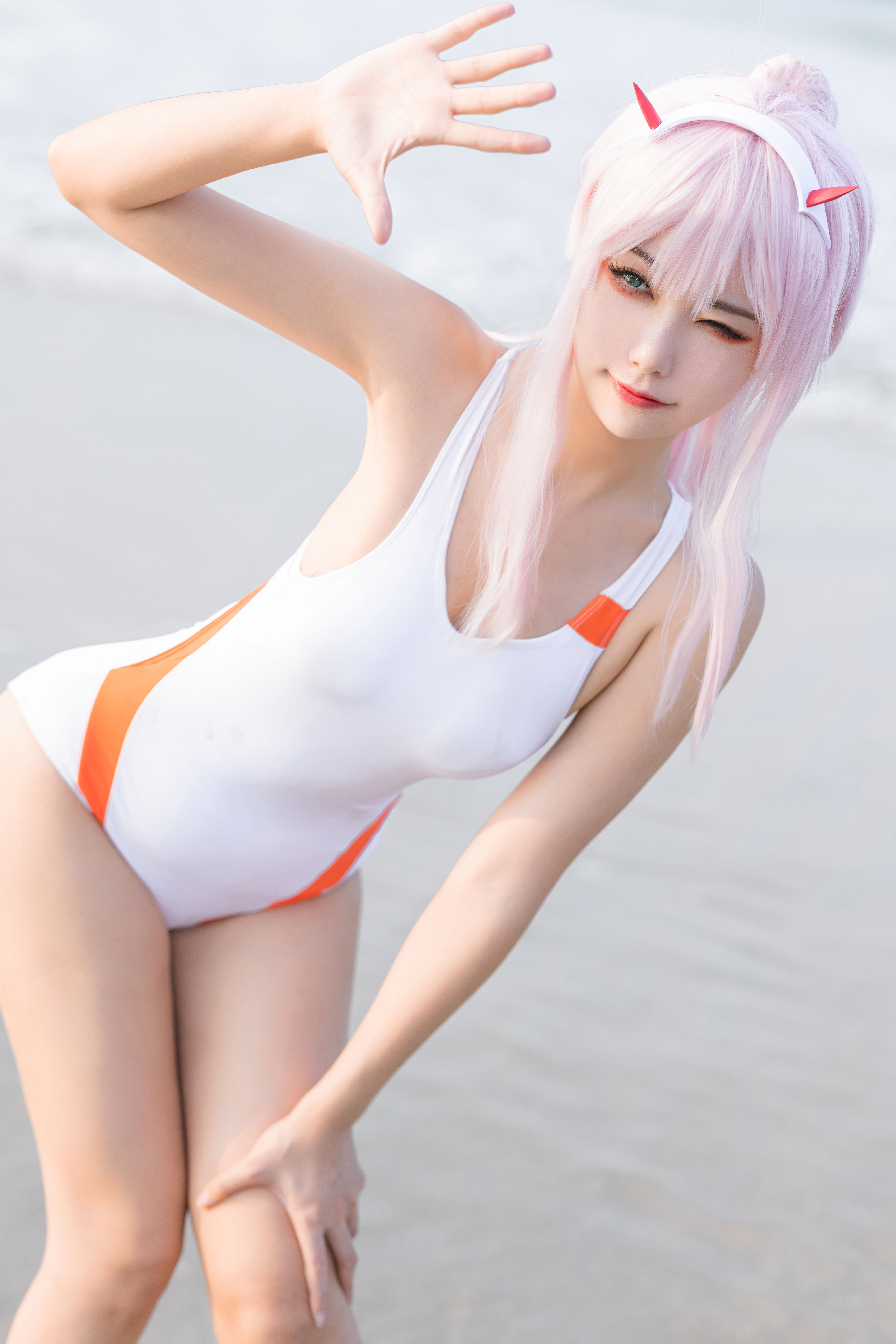 微博妹子Momoko葵葵 - DARLING in the FRANXX 泳装