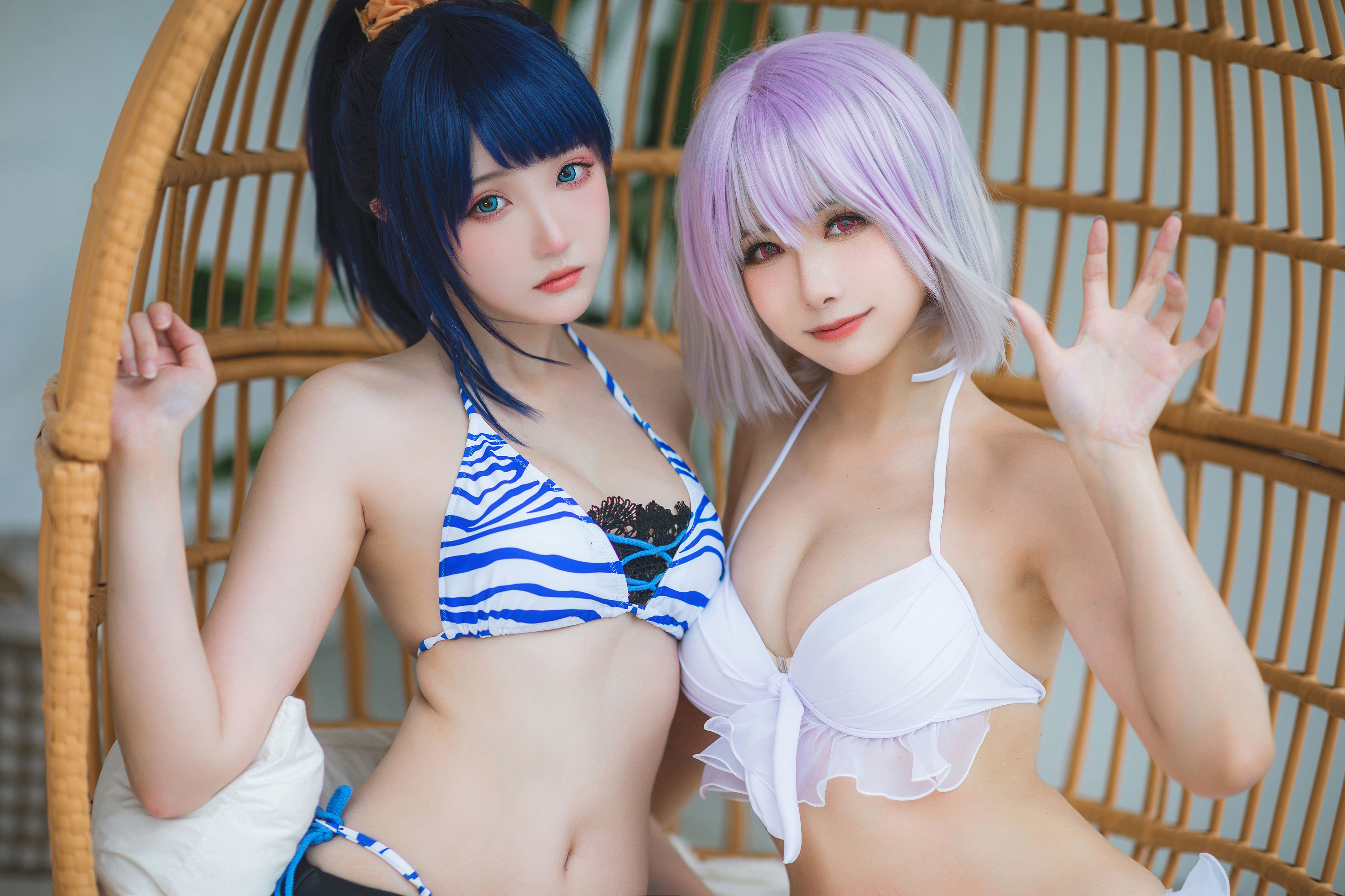 瓜希酱&Momoko葵葵 - 电光超人古利特 宝多六花&新条茜 泳装