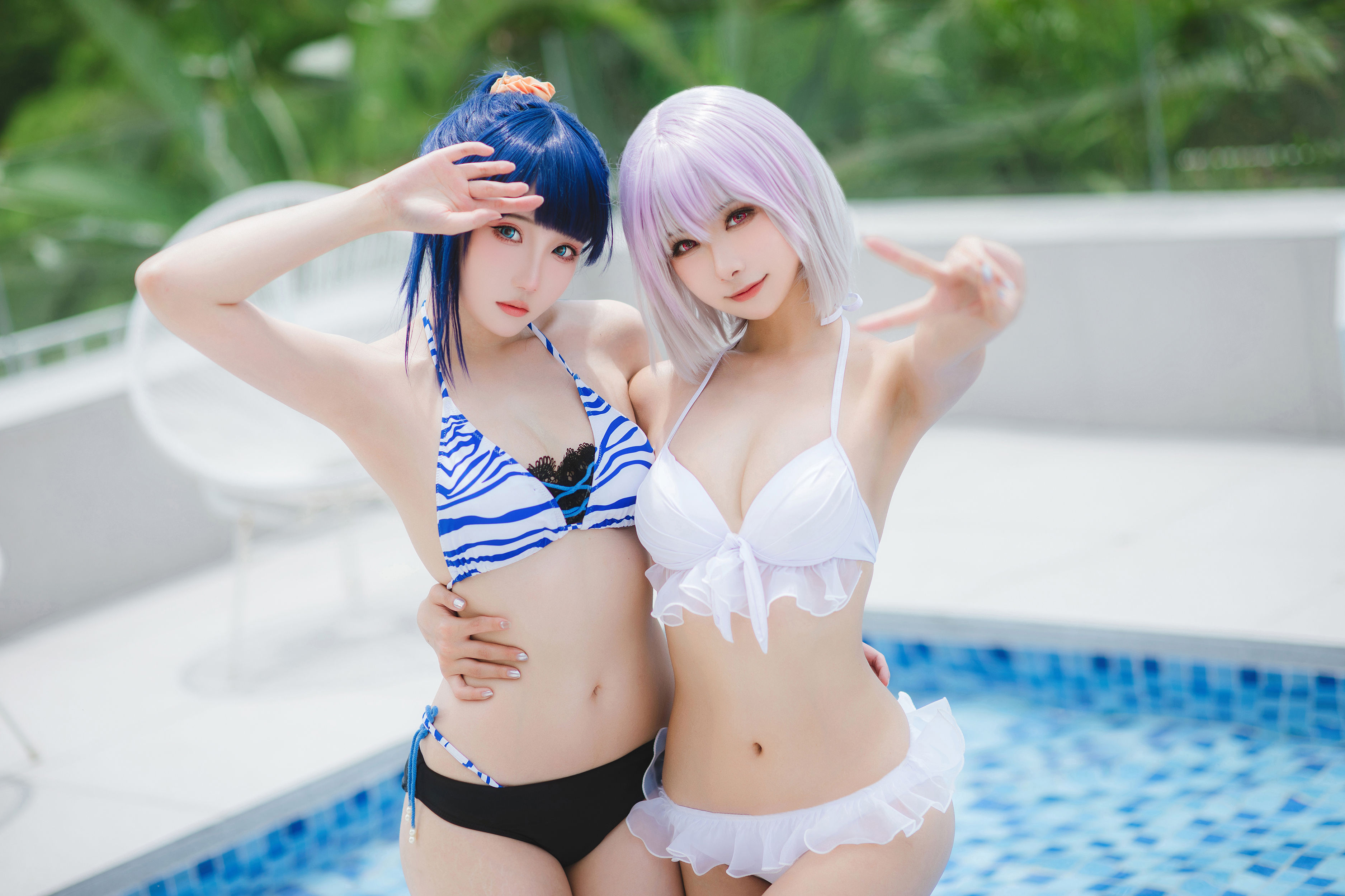 瓜希酱&Momoko葵葵 - 电光超人古利特 宝多六花&新条茜 泳装