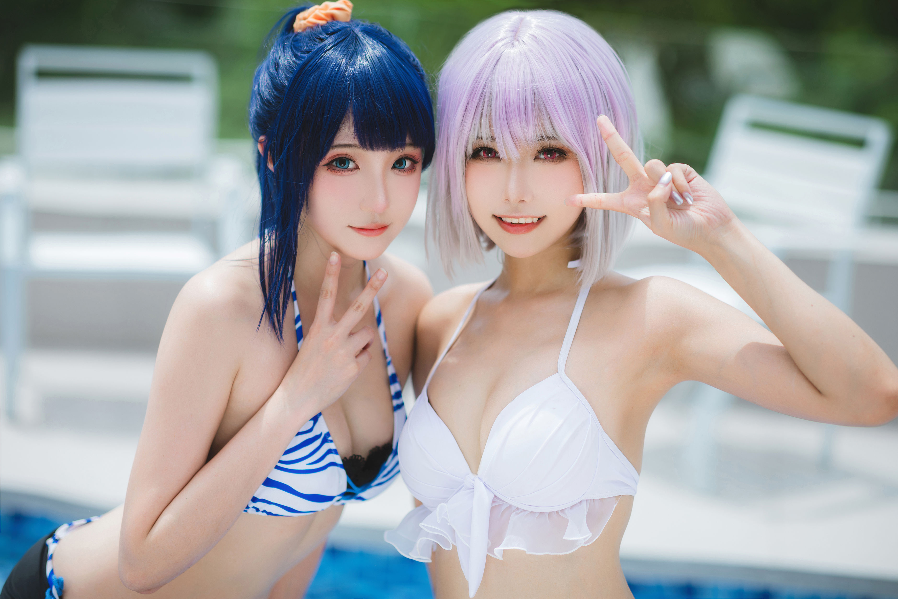 瓜希酱&Momoko葵葵 - 电光超人古利特 宝多六花&新条茜 泳装