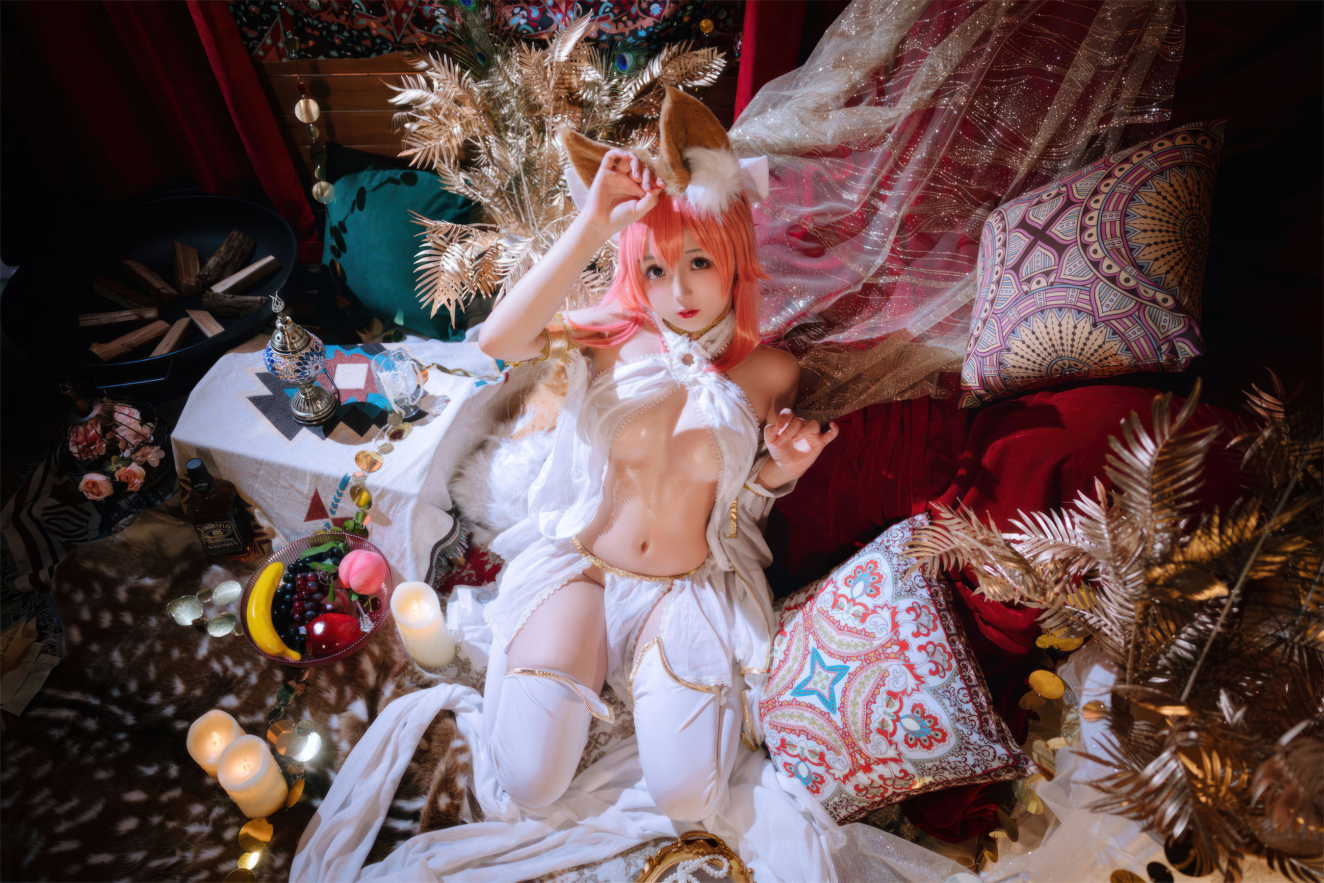 Cosplay 日奈娇 - 玉藻前舞娘 涂油