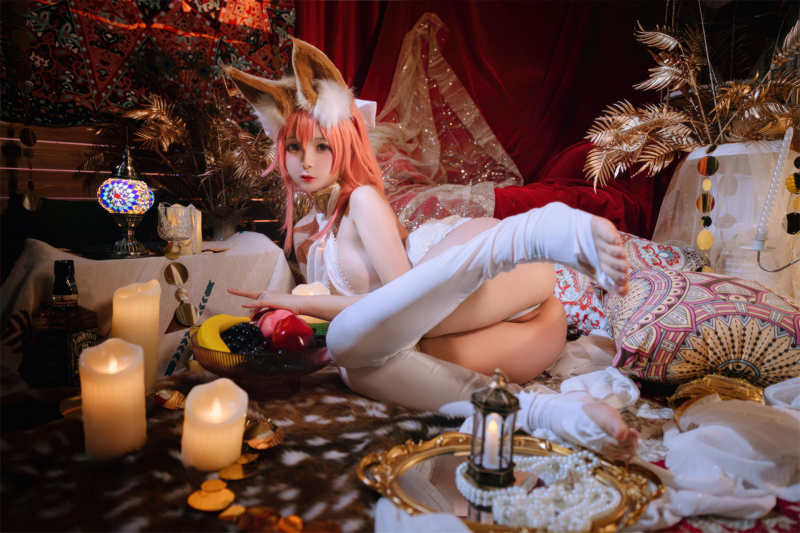 Cosplay 日奈娇 - 玉藻前舞娘 涂油