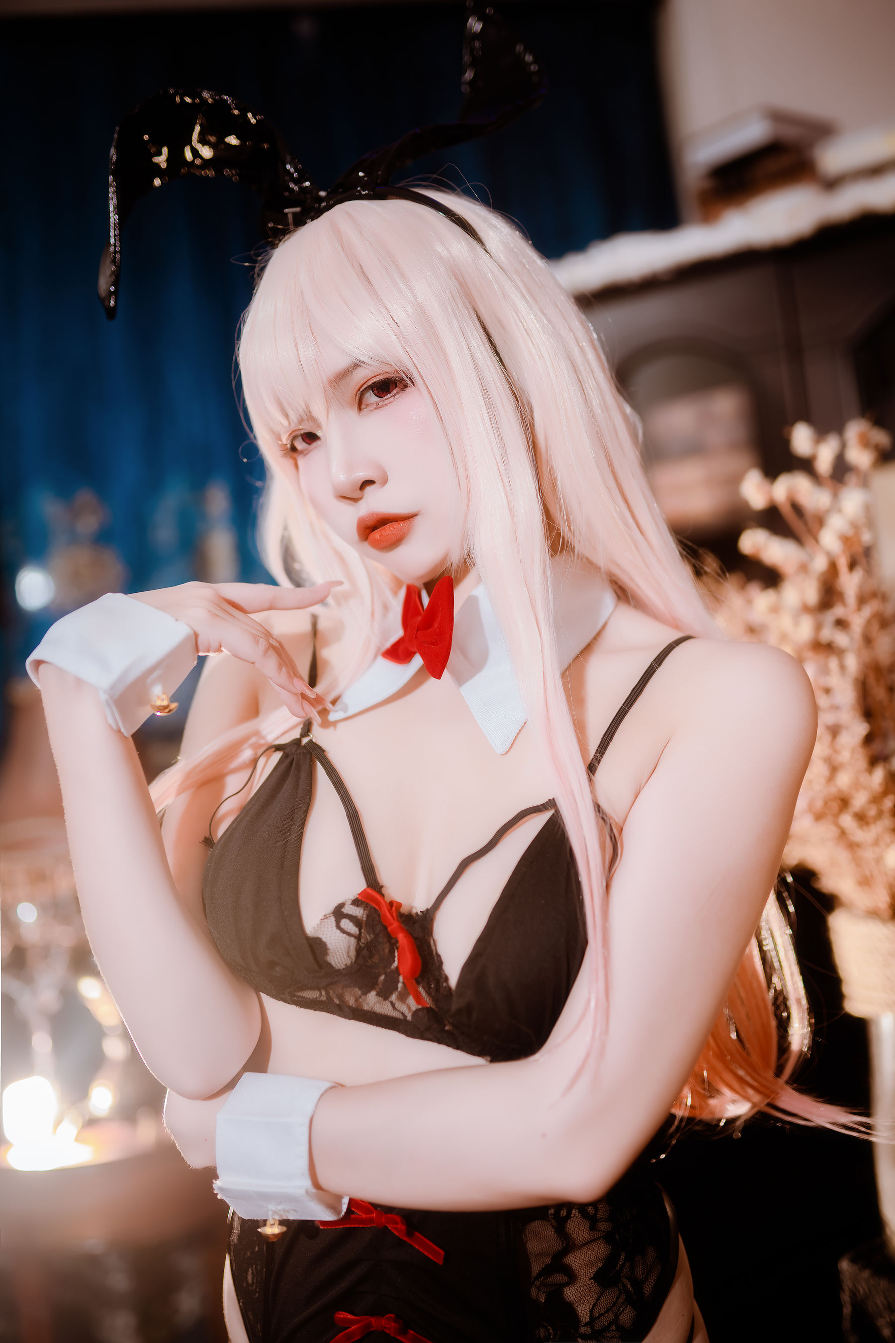 人气Coser 二佐Nisa - 海梦 内衣兔女郎