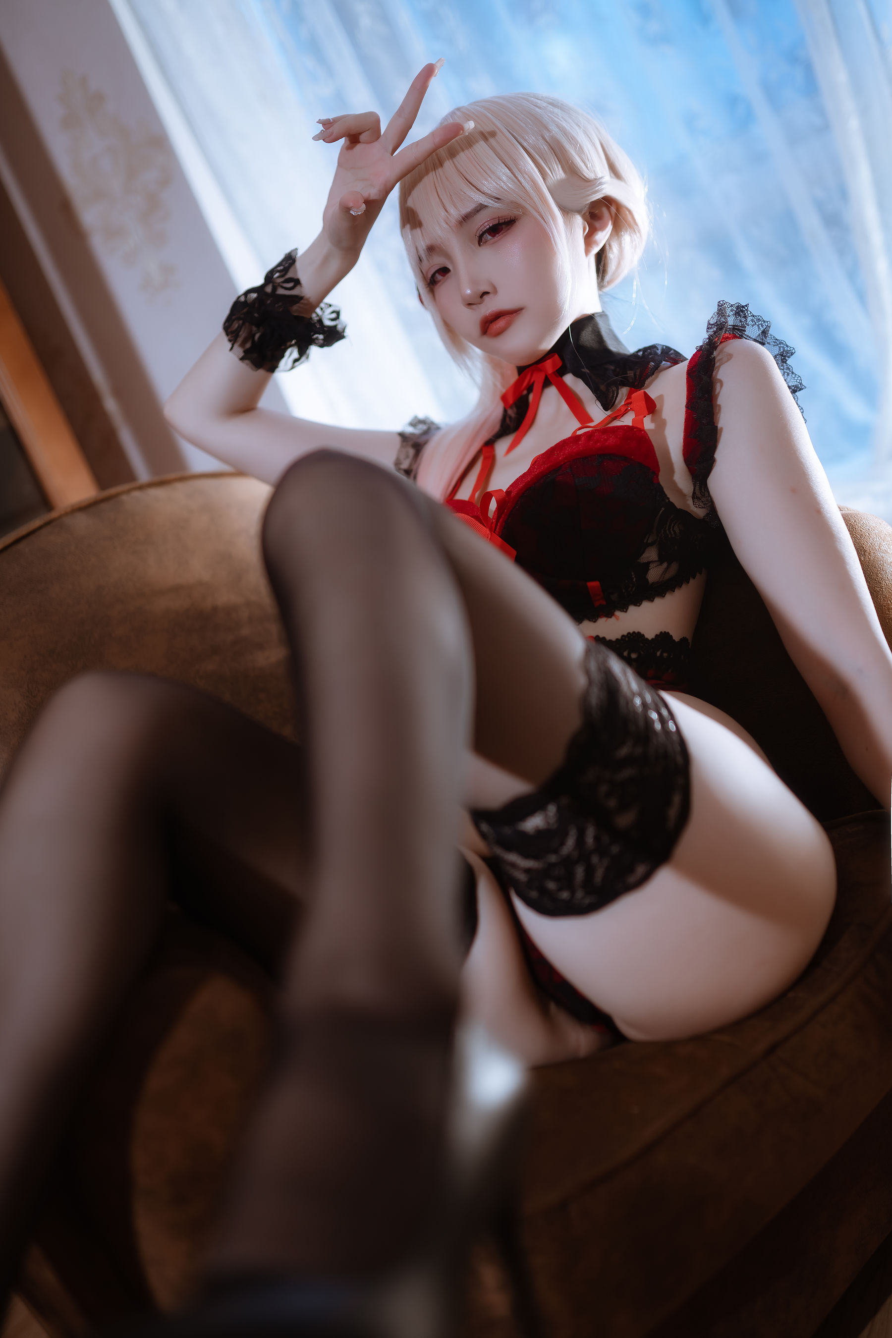 人气Coser 二佐Nisa - 海梦 红内衣