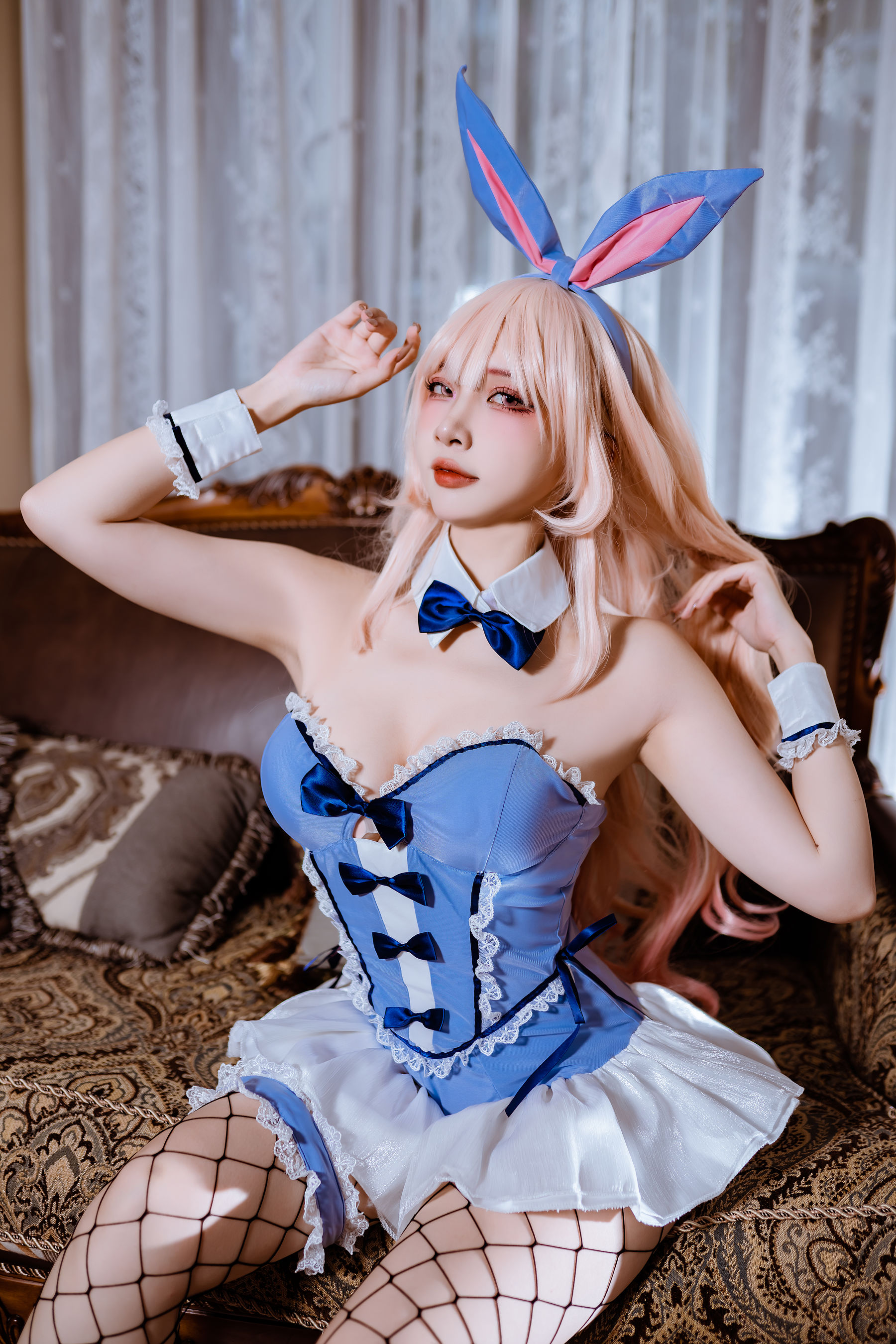 人气Coser 二佐Nisa - 海梦 蓝色兔女郎