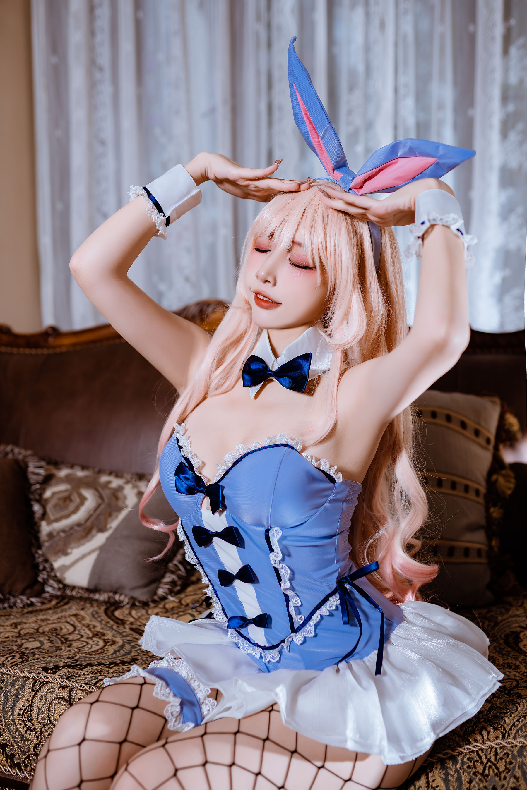 人气Coser 二佐Nisa - 海梦 蓝色兔女郎