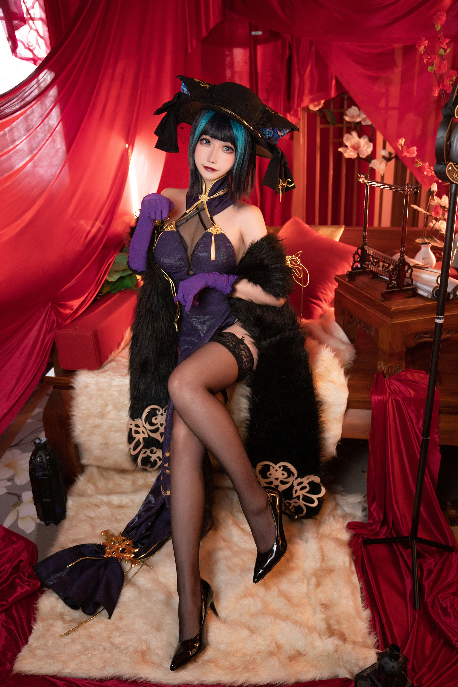 微博妹子Momoko葵葵 - 碧蓝航线柴郡 音乐绚烂CaitSith