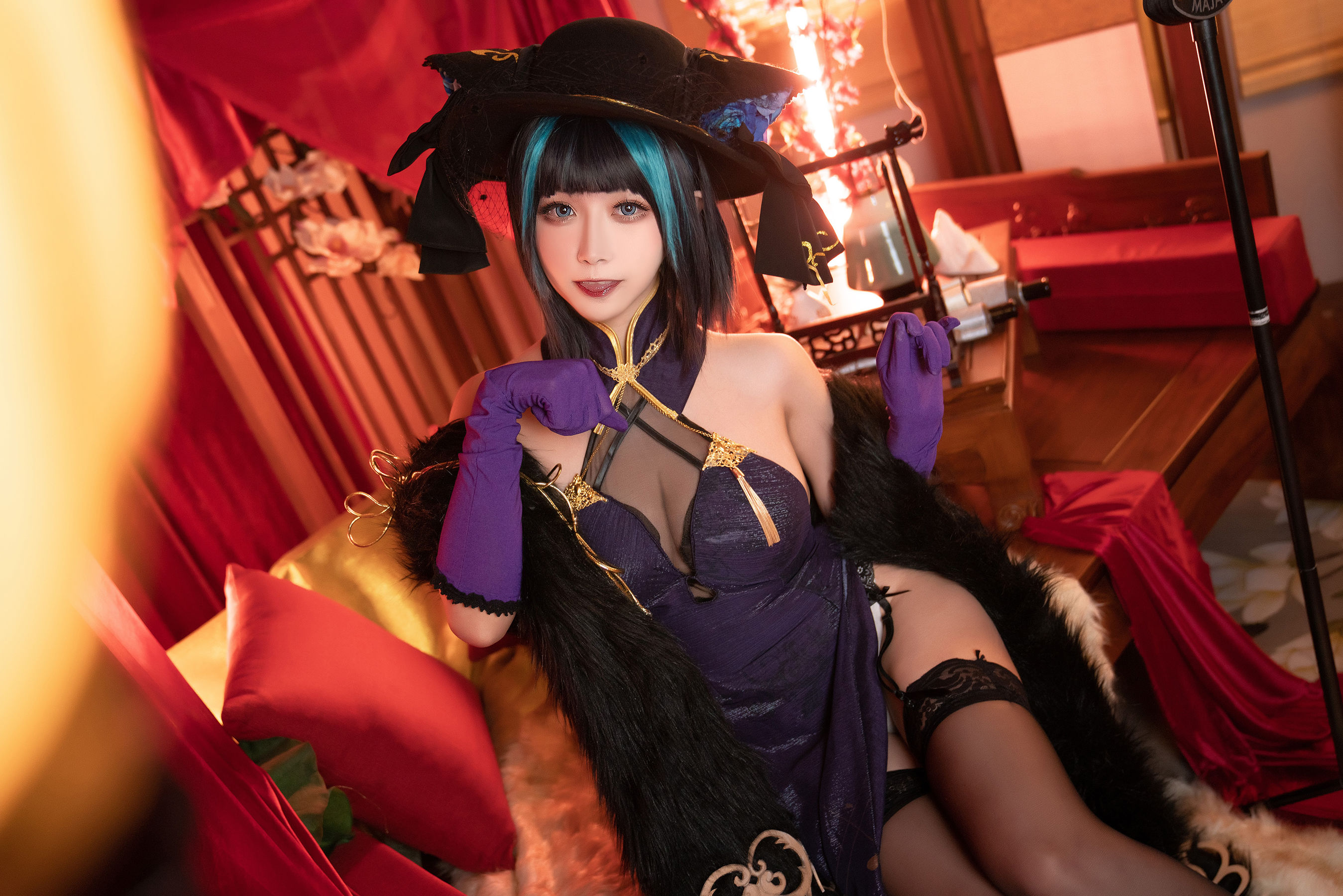 微博妹子Momoko葵葵 - 碧蓝航线柴郡 音乐绚烂CaitSith
