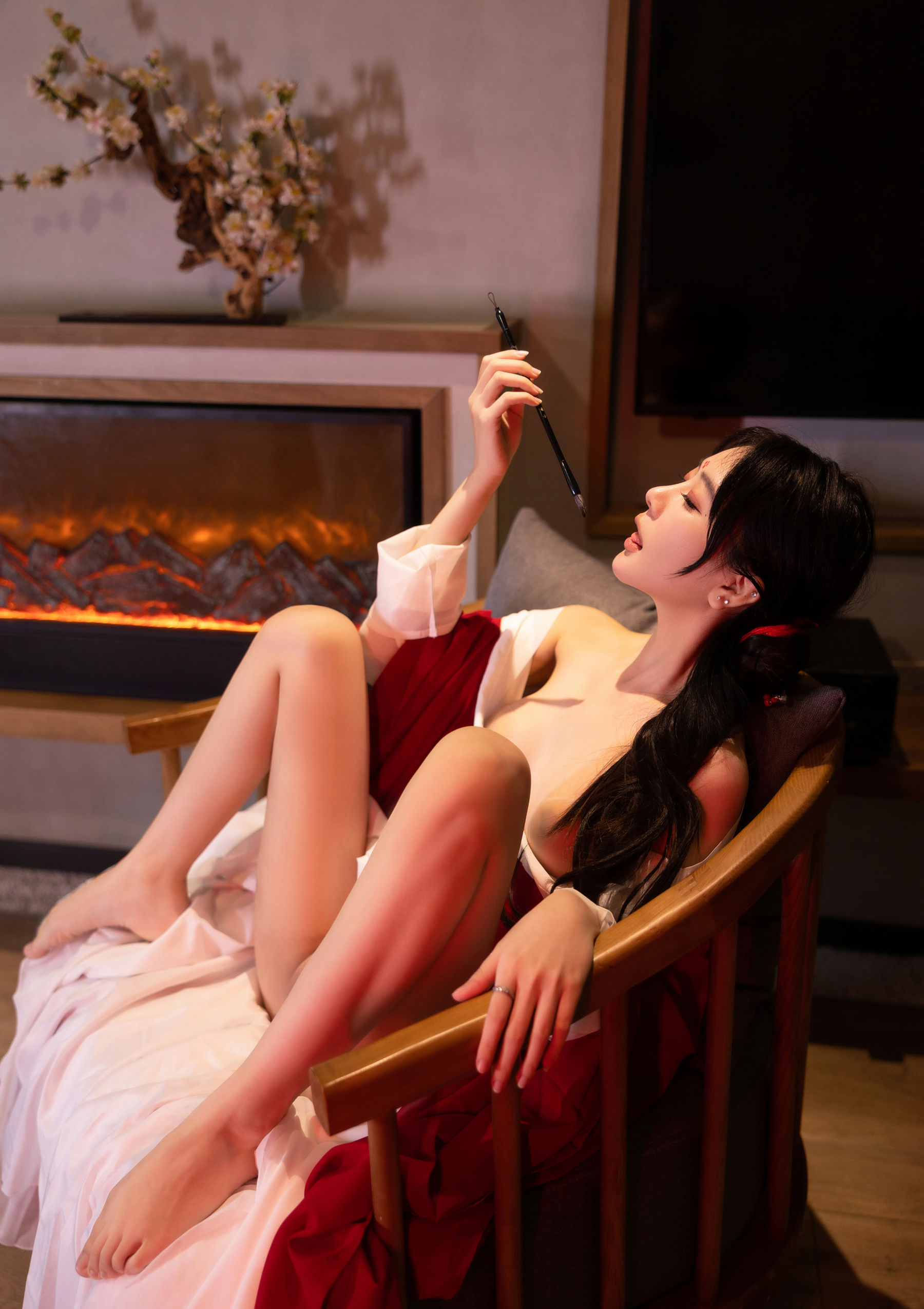 谢小蒽 古风长笛写真